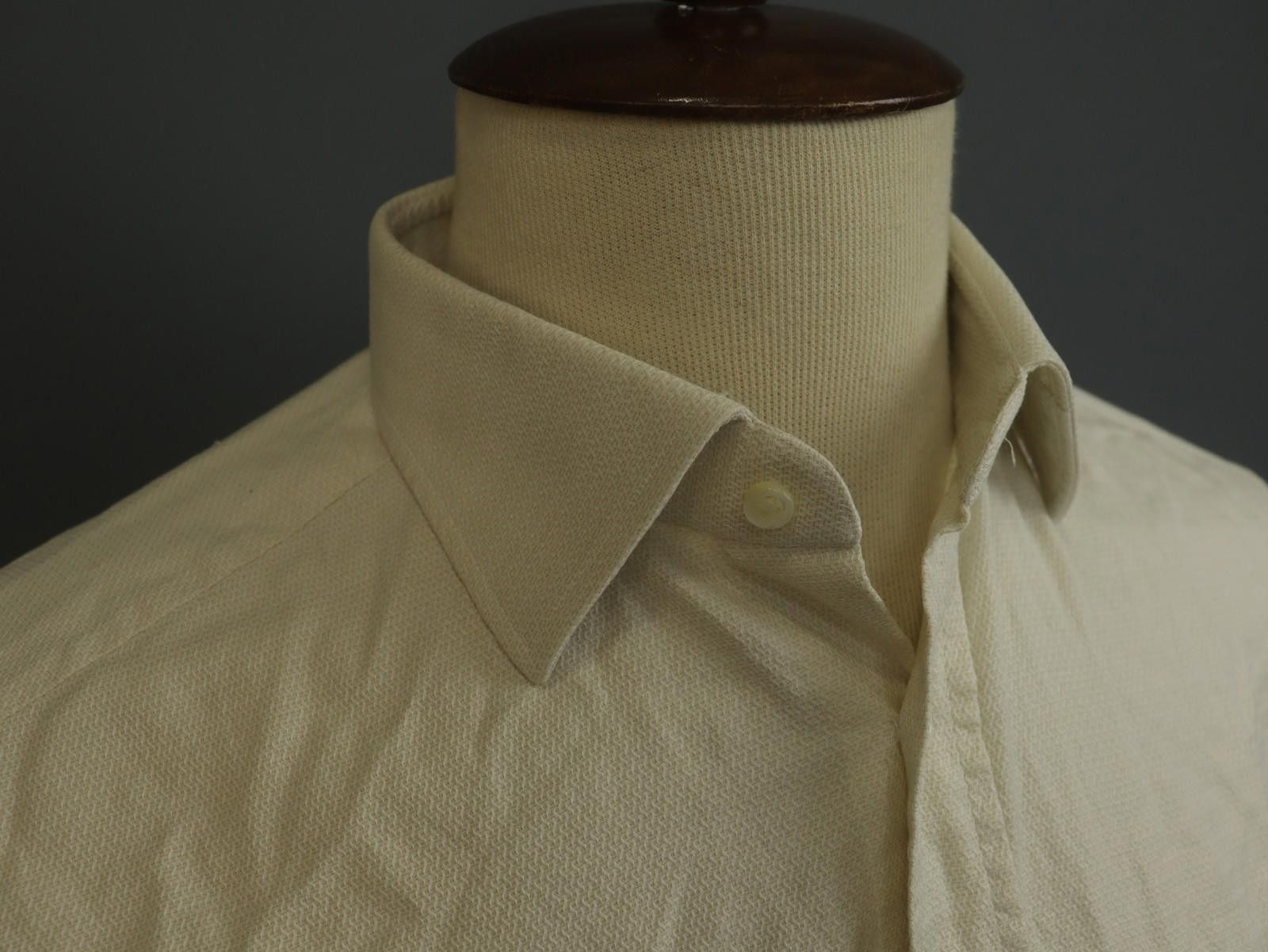 Ermenegildo Zegna Zegna Beige Cotton Collared Dress Shirt Size 43 Size 38R - 5 Thumbnail