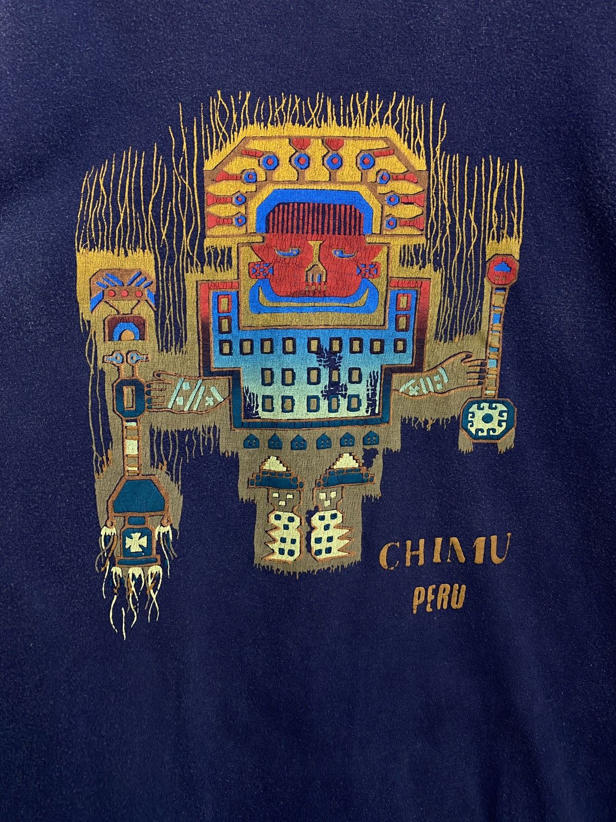 Vintage 🇵🇪 Vintage 90s Chimu Peru Machu Picchu T-Shirt Aboriginal Y2K Size US M / EU 48-50 / 2 - 7 Thumbnail