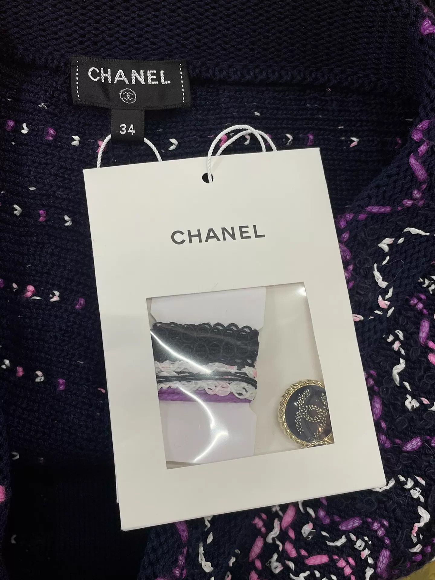 Chanel Chanel Purple & Black Woven Tassel Double-Pocket Short 34 Size 25" / US 0 / IT 36 - 3 Thumbnail