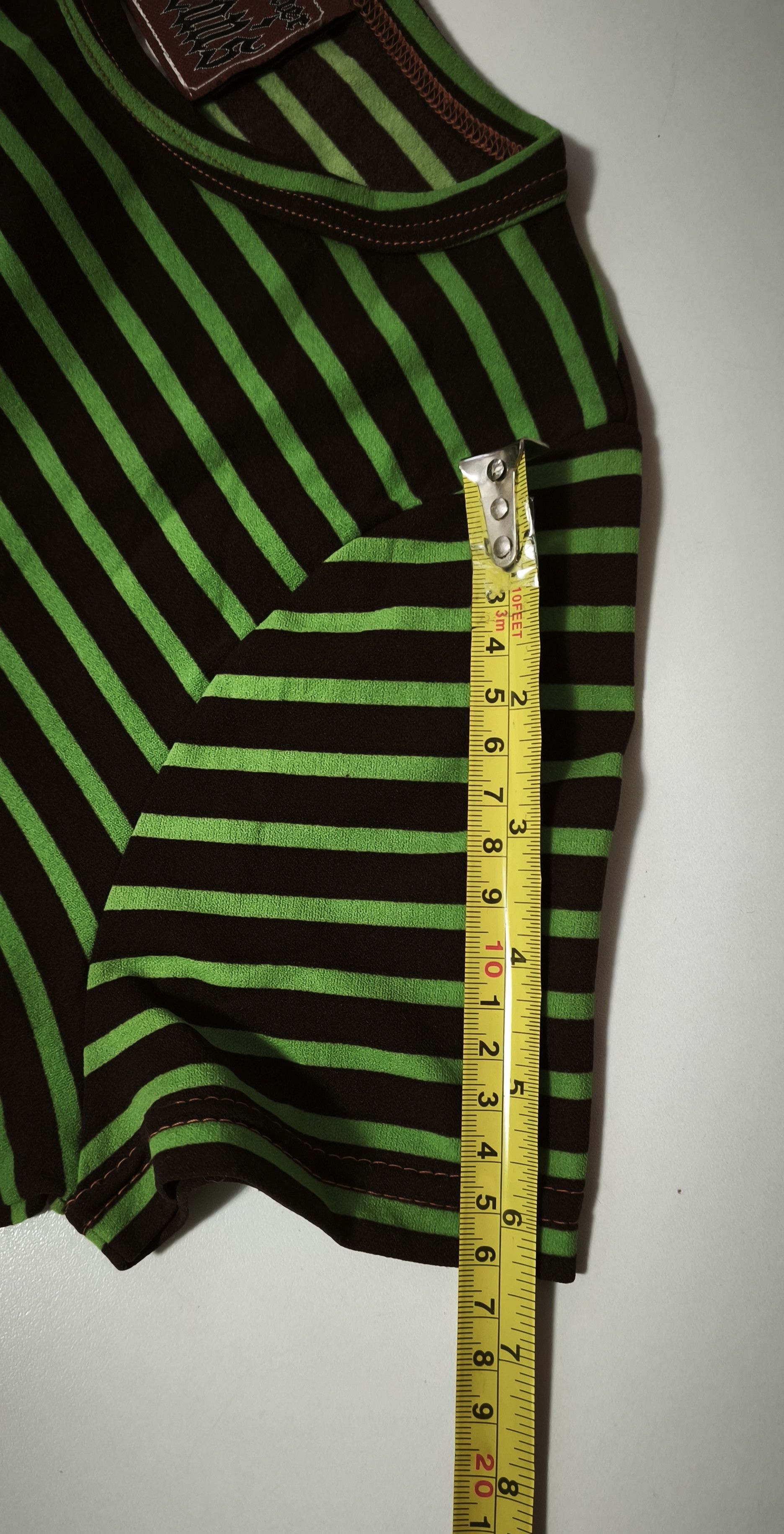 Jean Paul Gaultier Year: 1997 - Green and dark Brown stripes top Size S / US 4 / IT 40 - 19 Thumbnail