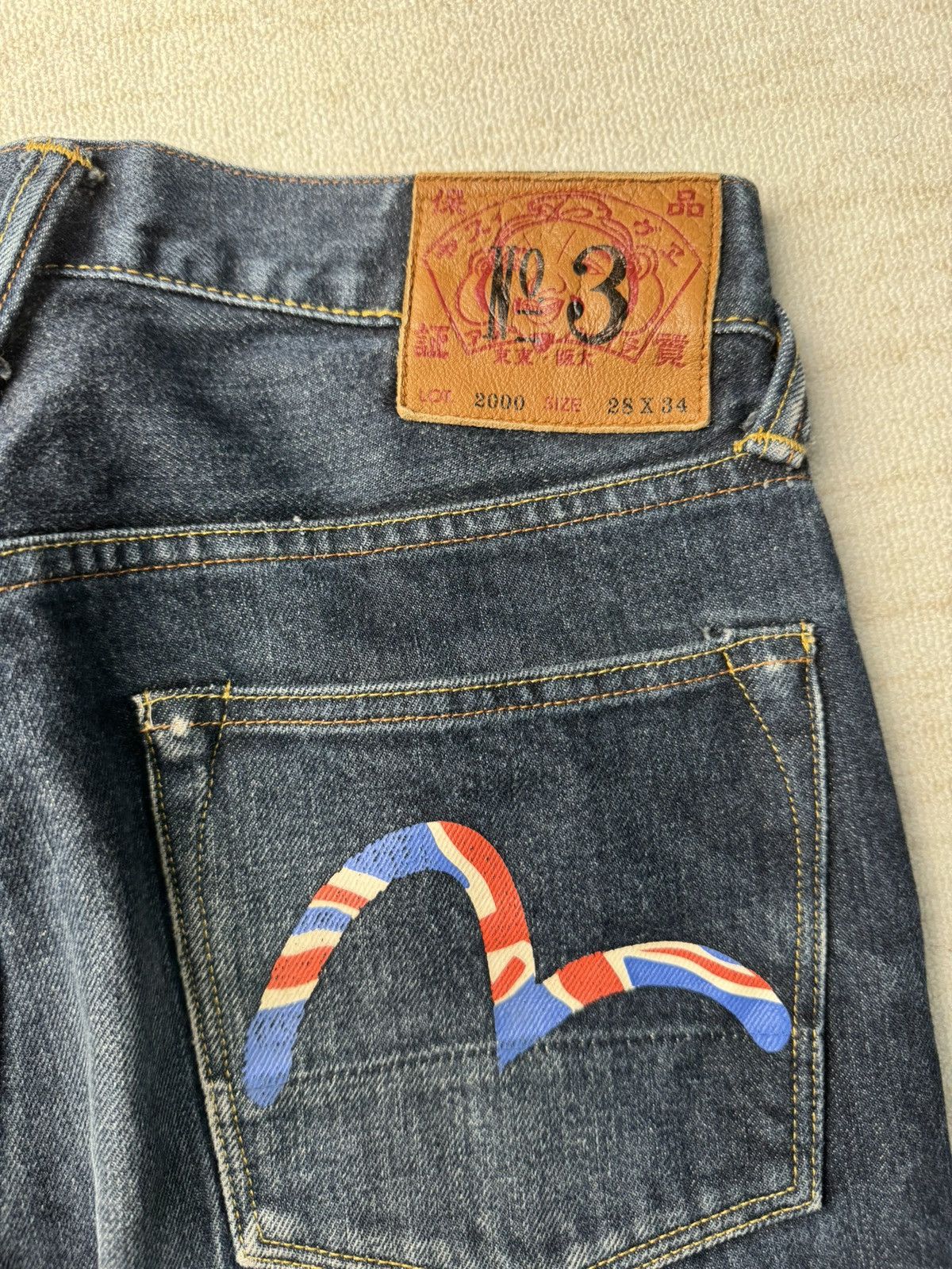 Evisu UK🇬🇧 logo denim 28x34 Size US 28 / EU 44 - 3 Thumbnail