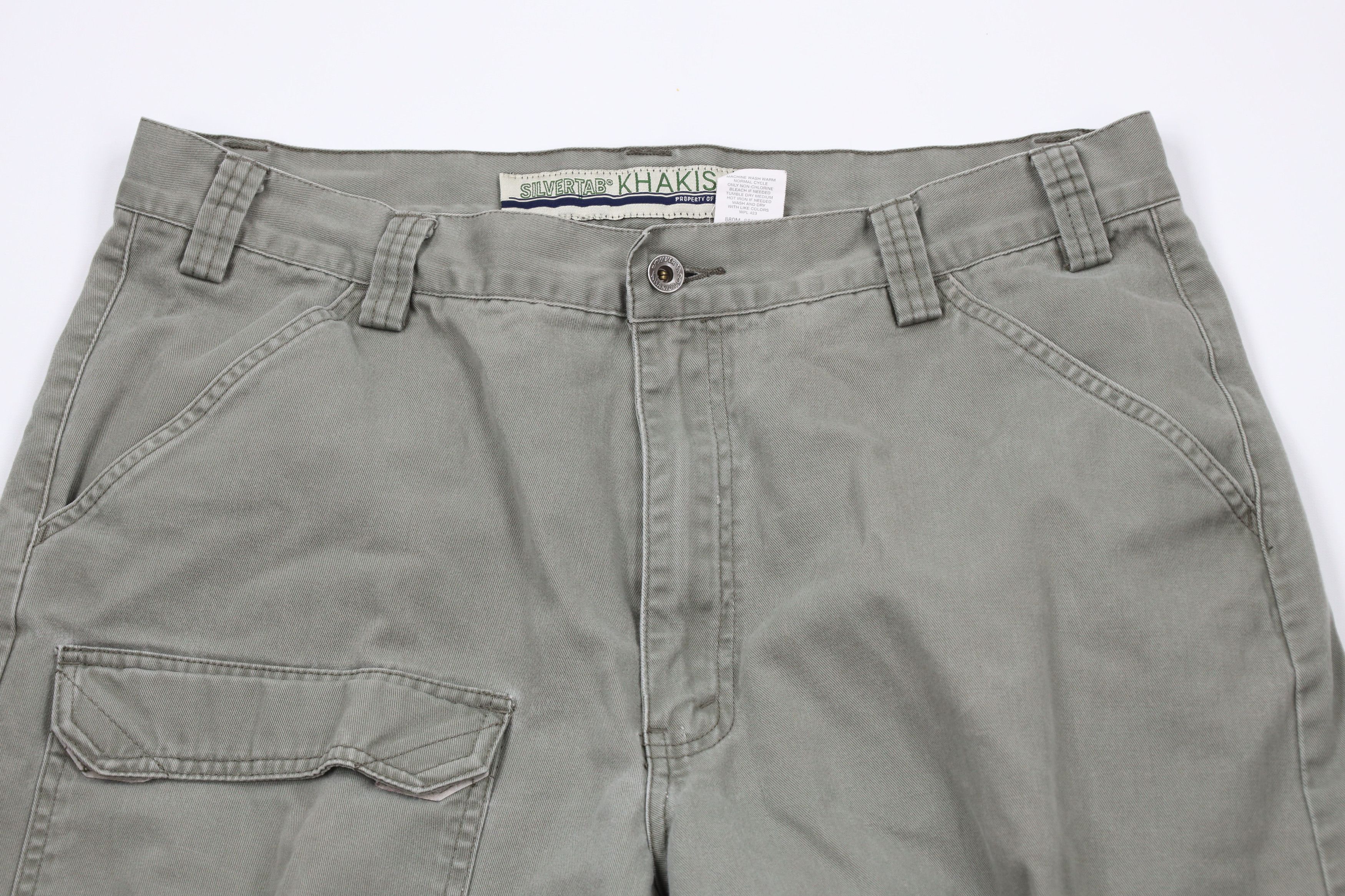 Levi's Vintage 90s Levis SilverTab Wide Leg Cargo Pants Green Size US 36 / EU 52 - 2 Thumbnail
