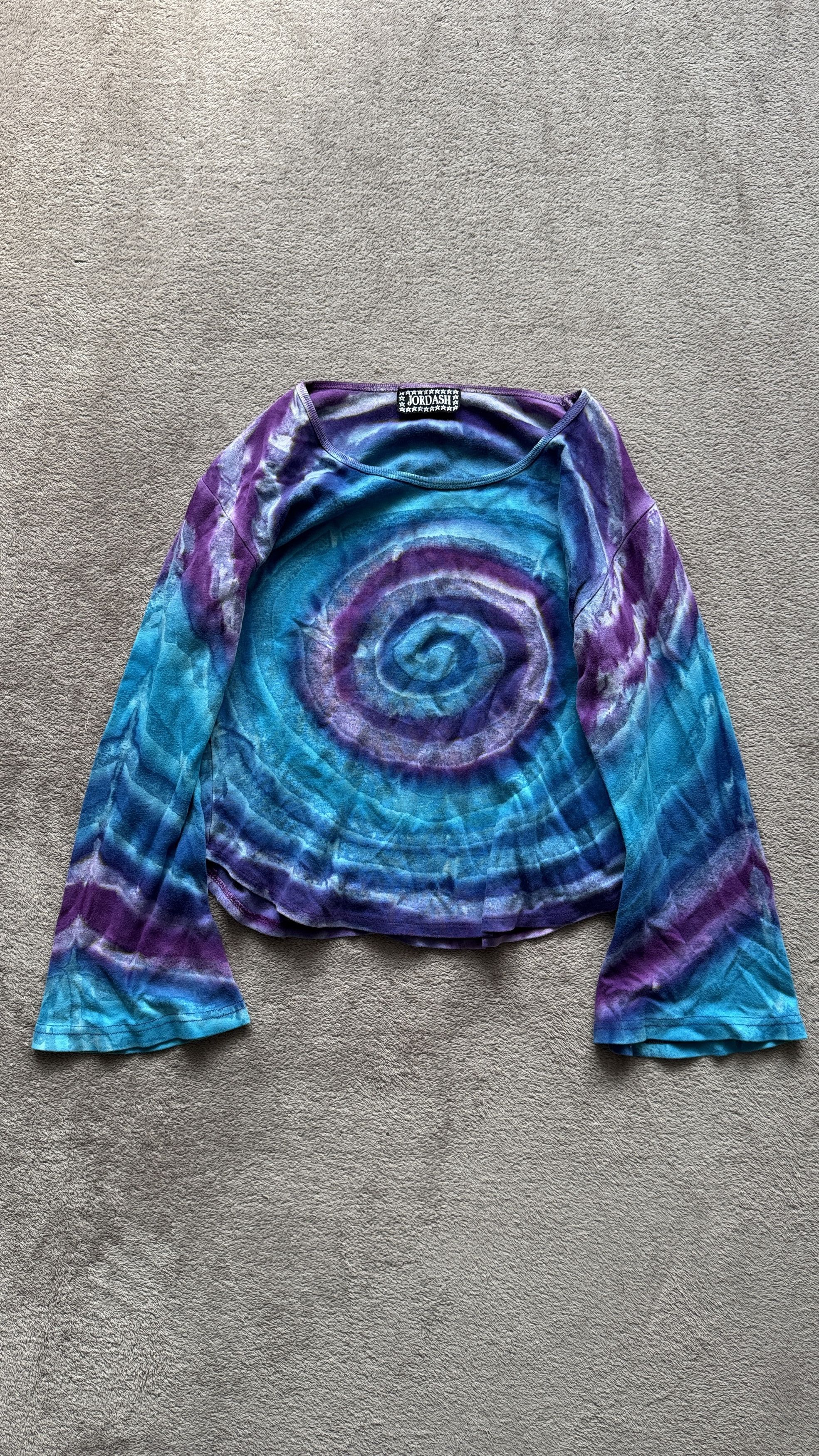 Hysteric Glamour Tie-Dye Sleeve Crop Top Psychedelic Bohemian Blue Purple Size M / US 6-8 / IT 42-44 - 2 Thumbnail