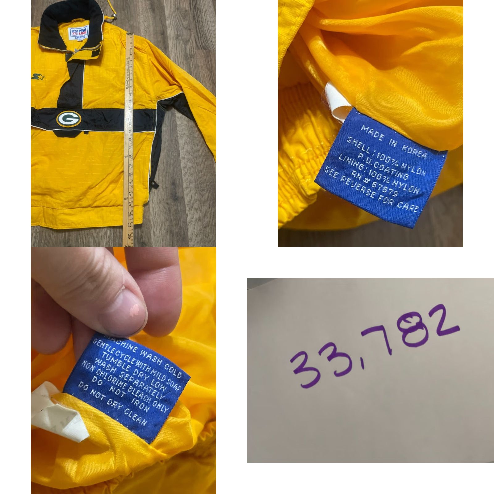 NFL VINTAGE ProLine Jacket Mens MED Green Bay Packers NFL Starter Team Apparel Coat Size US M / EU 48-50 / 2 - 8 Thumbnail
