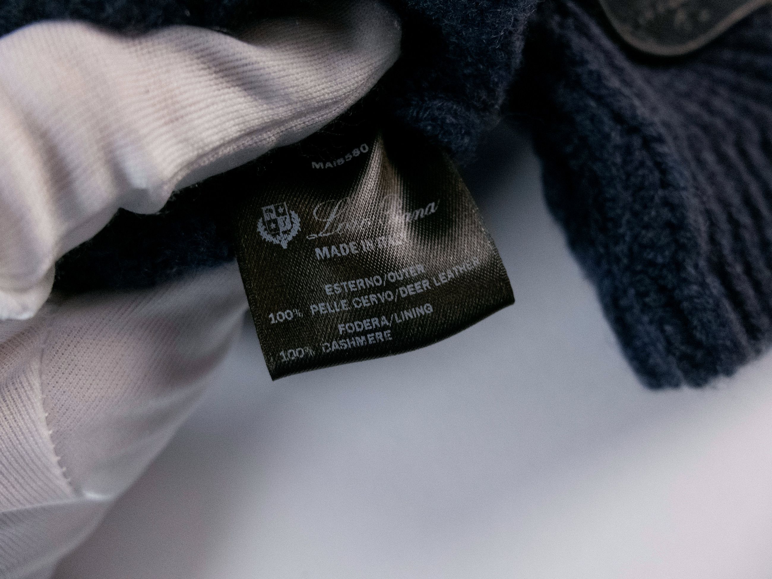 Loro Piana LORO PIANA navy deer leather & baby cashmere gloves Large Size ONE SIZE - 7 Thumbnail
