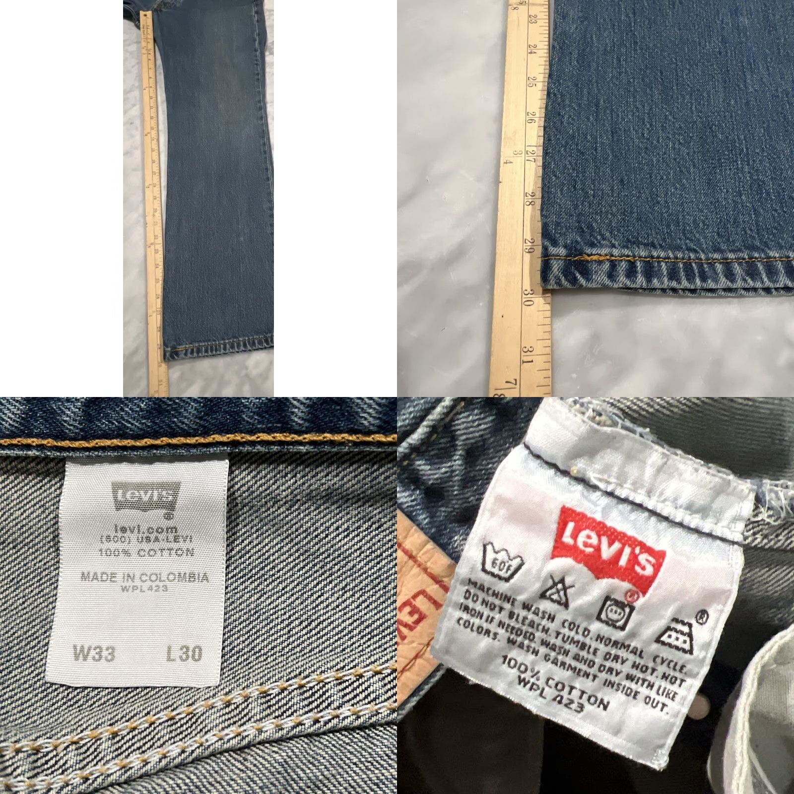 Levi's VINTAGE Levi’s 501 Jeans Button Fly 33x30 Men Blue Cotton Denim 90s Grunge Columbia Size US 33 - 9 Thumbnail