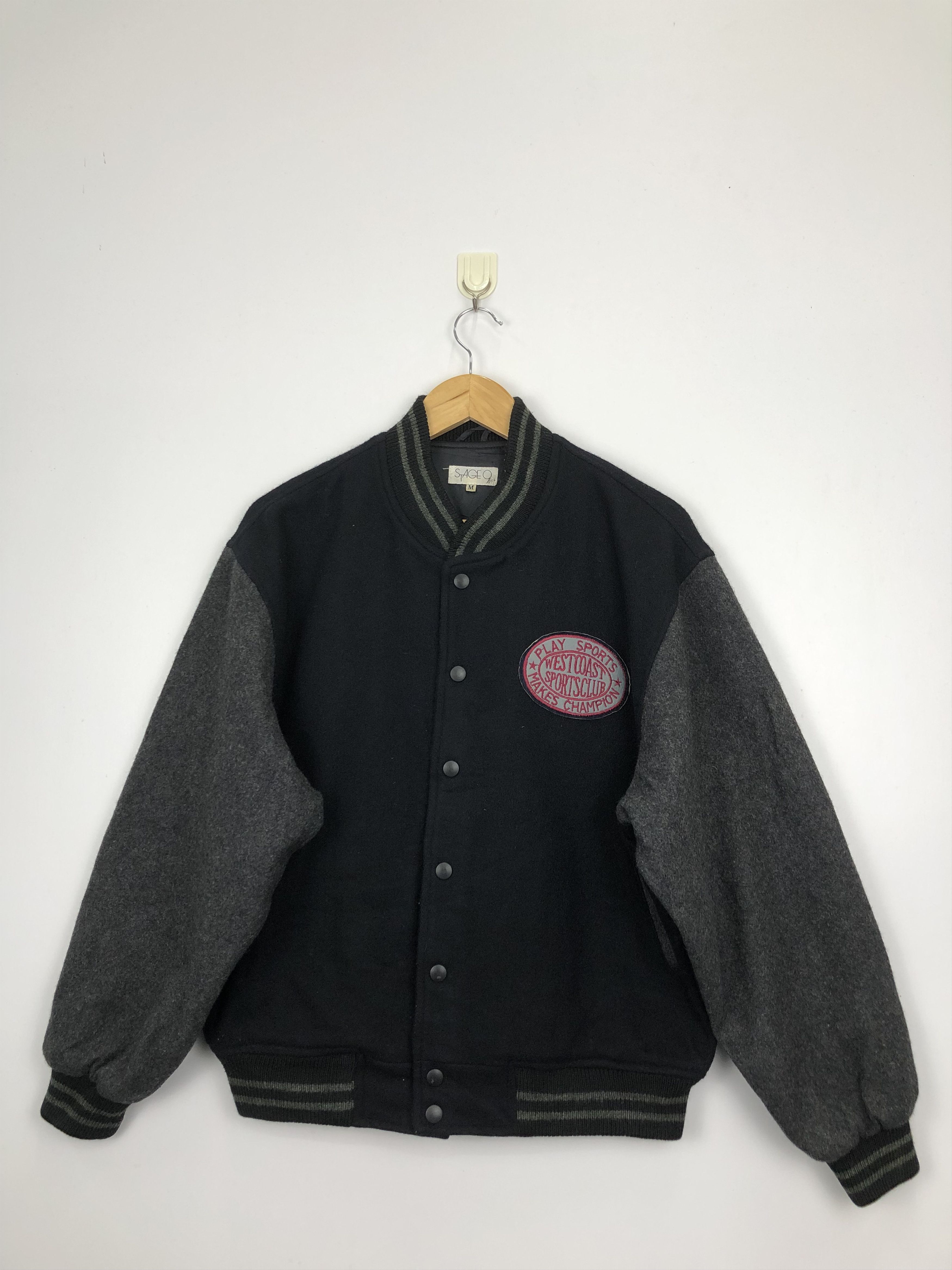 Vintage Vintage 90s West Coast Wool Varsity Jacket V0356 Size US M / EU 48-50 / 2 - 1 Thumbnail