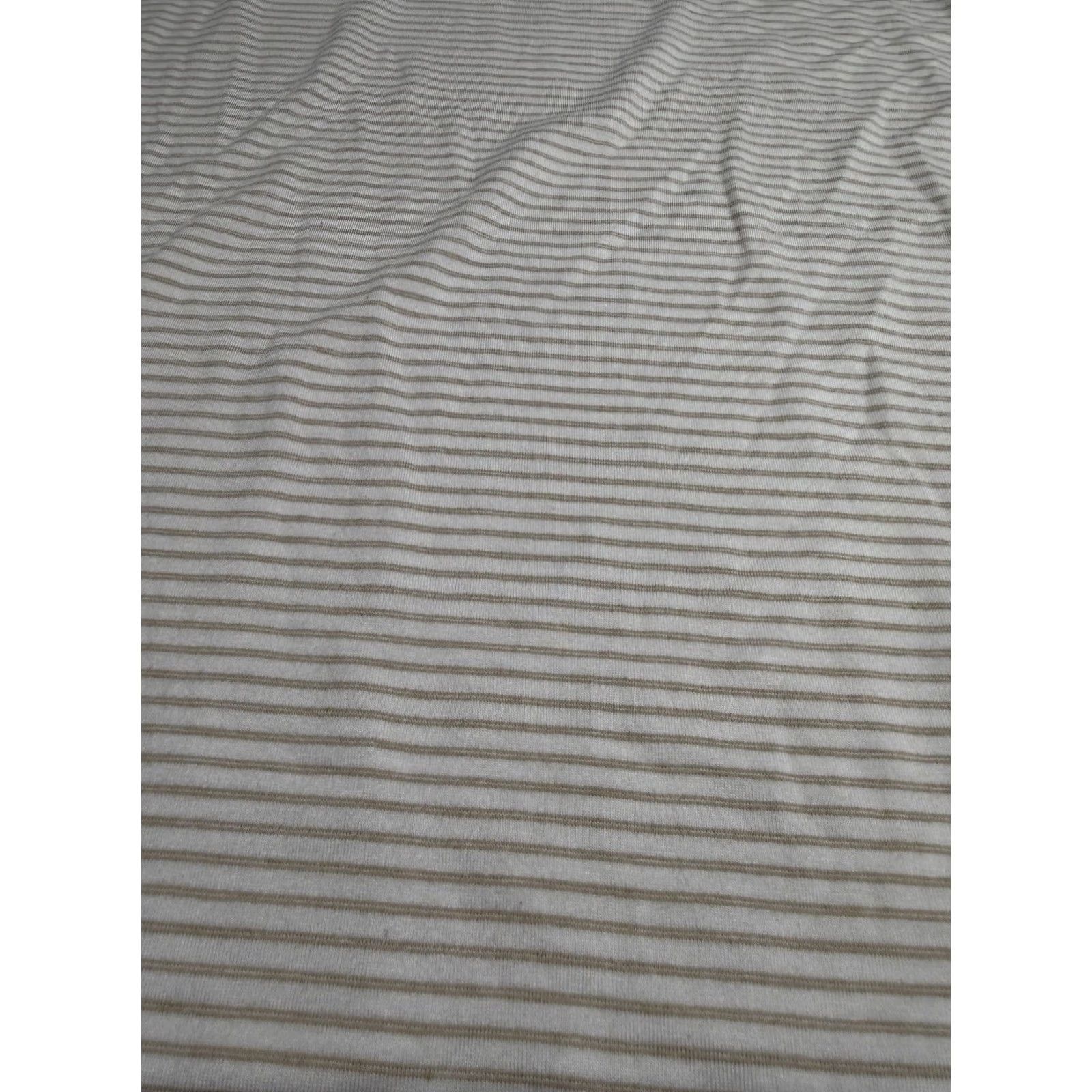 Vintage Green Envelope Womens V-Neck Striped Top Beige Lightweight Knit Rayon Spandex Tee Shirt Size L USA就 Size L / US 10 / IT 46 - 3 Thumbnail