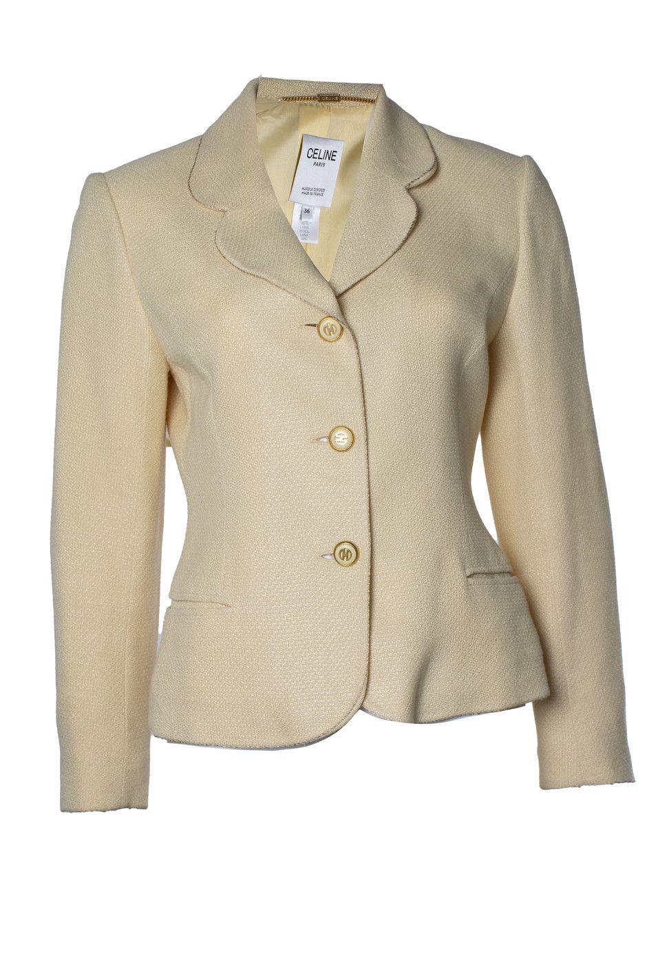 Celine Celine, yellow tweed blazer Size XS / US 0-2 / IT 36-38 - 1 Thumbnail