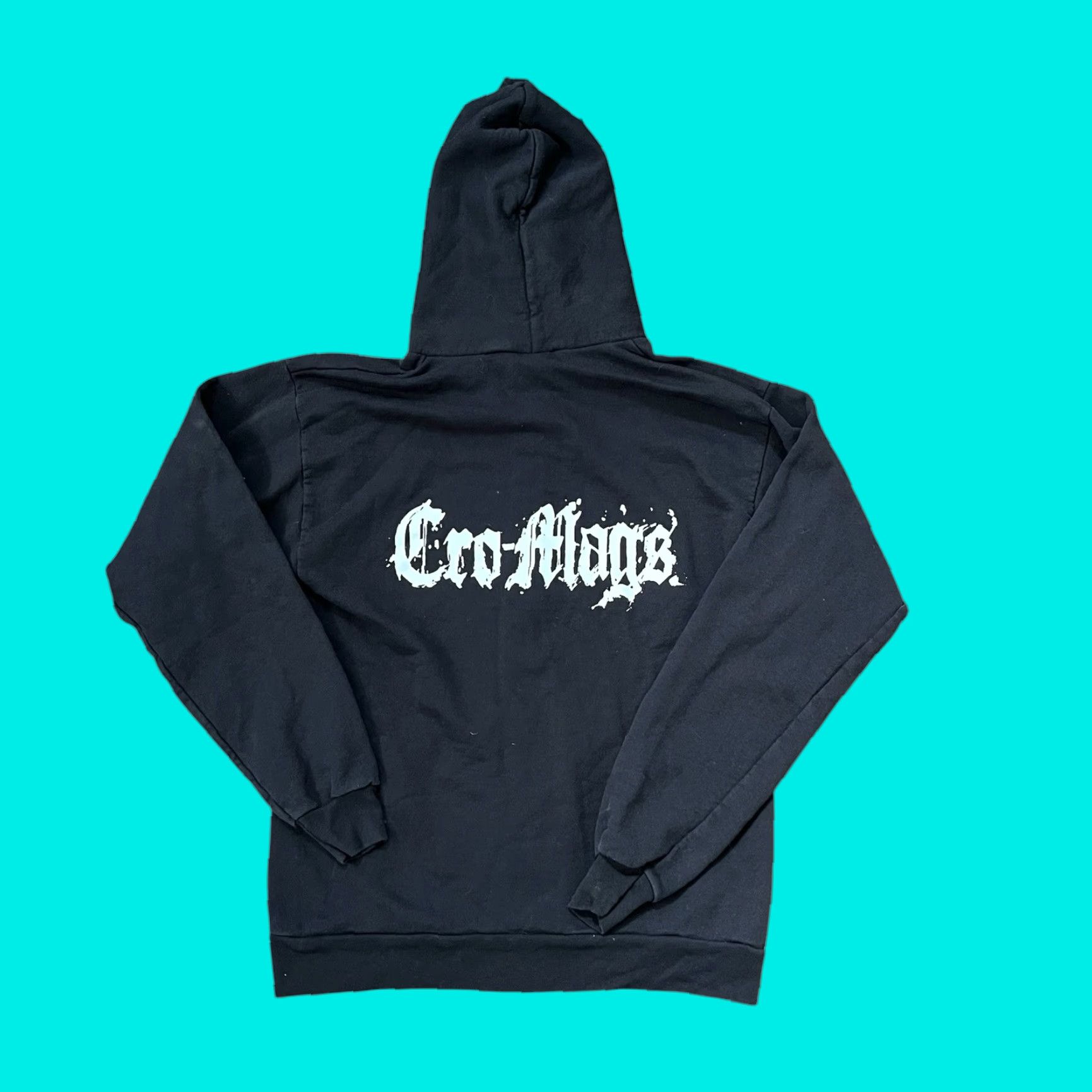 Port & Company VINTAGE Cro-Mags Hoodie Mens Small Black Graphic Print 80s 90s Punk Rock Size US S / EU 44-46 / 1 - 1 Thumbnail
