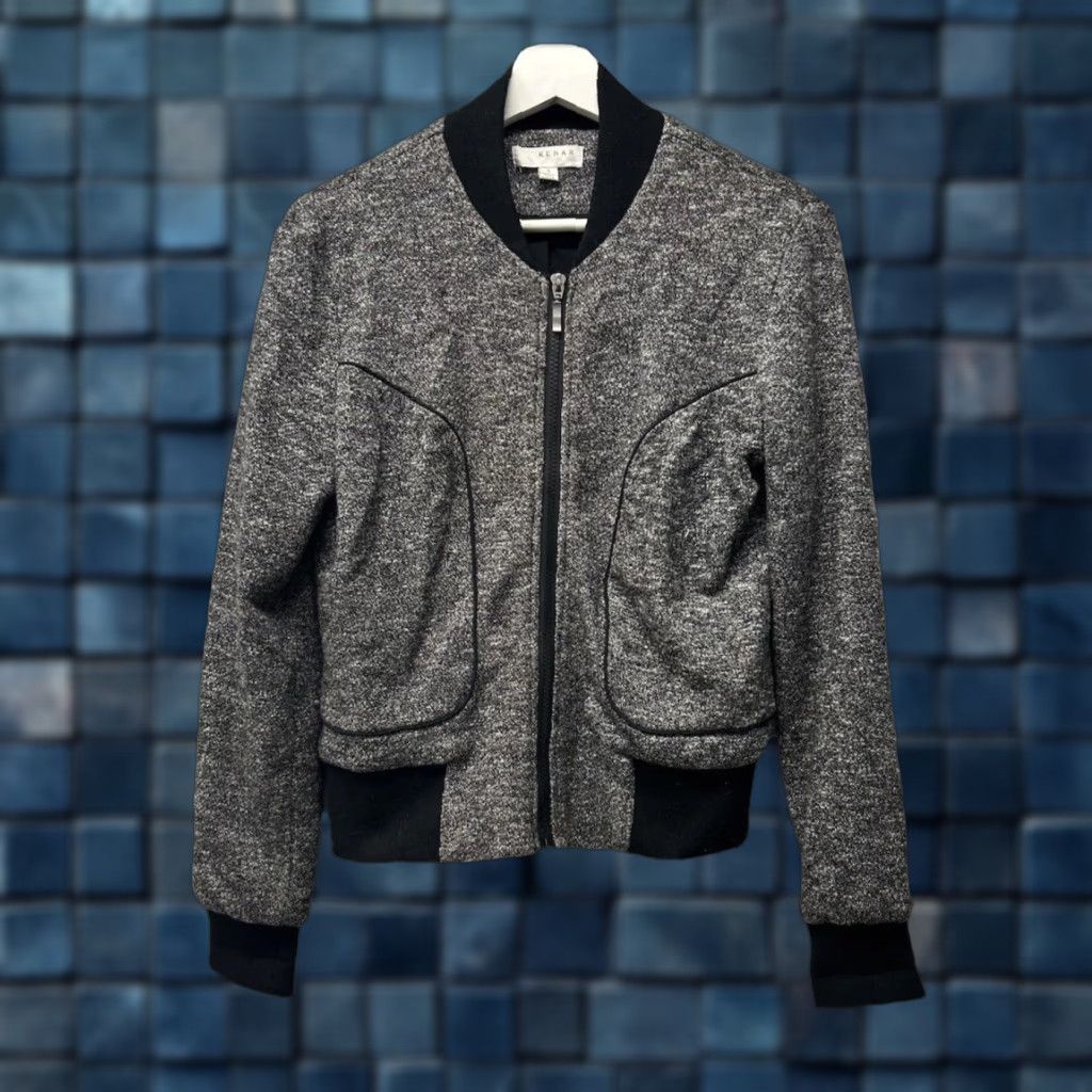 Vintage Womens Kenar Motorcycle Gray Knit Full Zip Jacket S Size S / US 4 / IT 40 - 1 Thumbnail