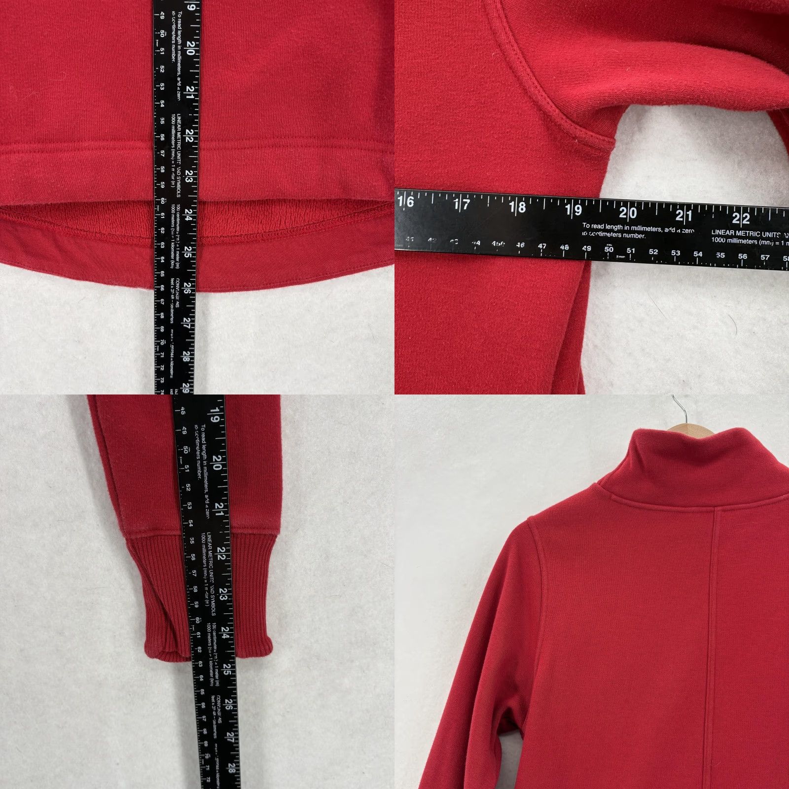 Athleta Athleta Sweatshirt Womens Small Red Cowl Neck Fleece Cozy Karma II Pullover Pocket Zipper Size S / US 4 / IT 40 - 8 Thumbnail