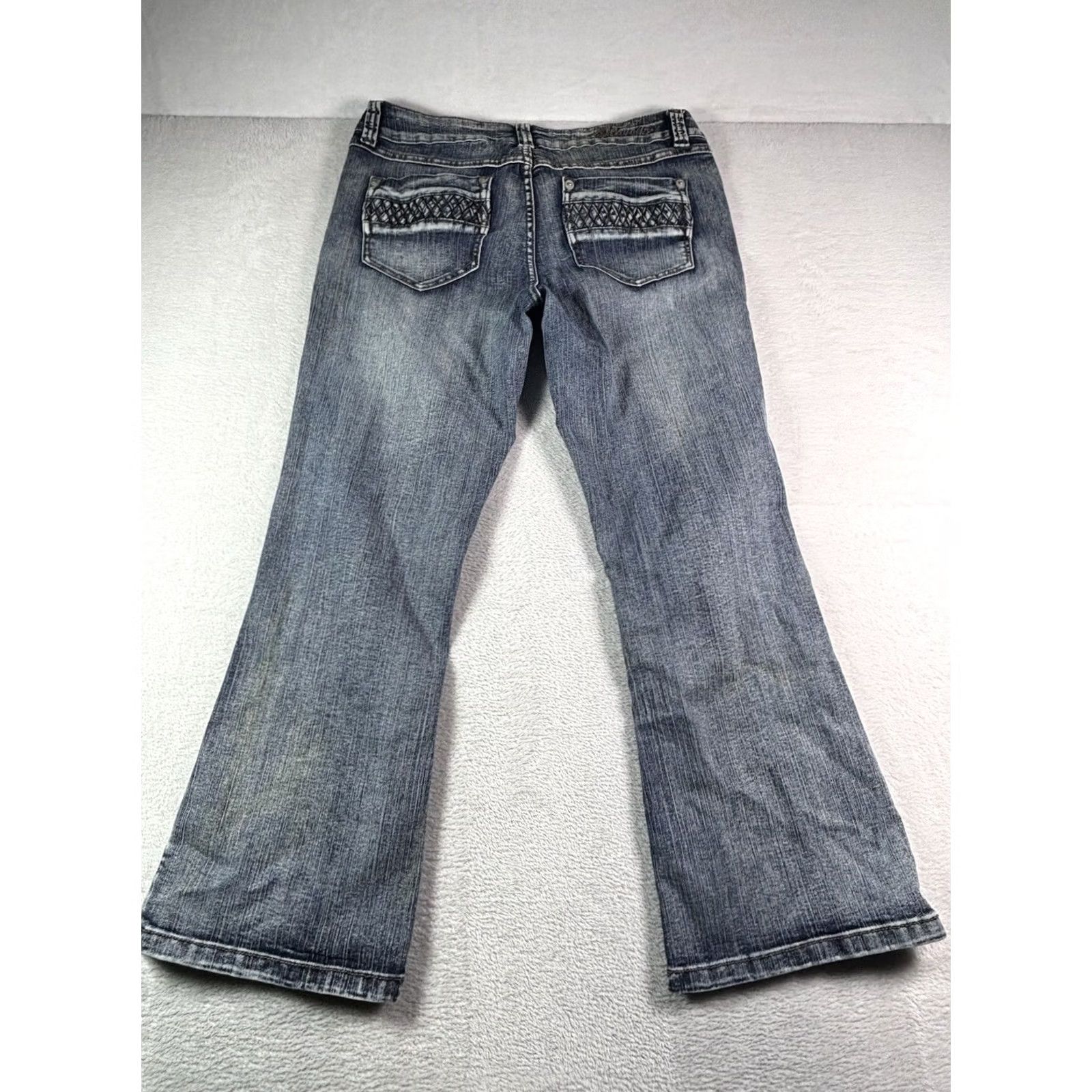 Vintage Flavour by Bubblegum Jeans Women 14P Flared Blue Wash Denim 5-Pocket Stretch Medium Wash Vintage: No 80s 90s Womens Size ONE SIZE - 2 Thumbnail
