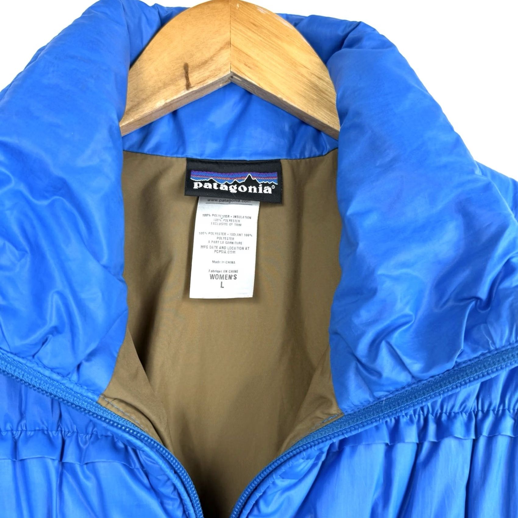Patagonia Patagonia Lidia Vest Womens Large Blue Quilted Puff Insulated Packable Zipper Pockets Stand-Up Collar Mid-Length Sleeveless Casual Outdoor Travel Size L / US 10 / IT 46 - 3 Thumbnail