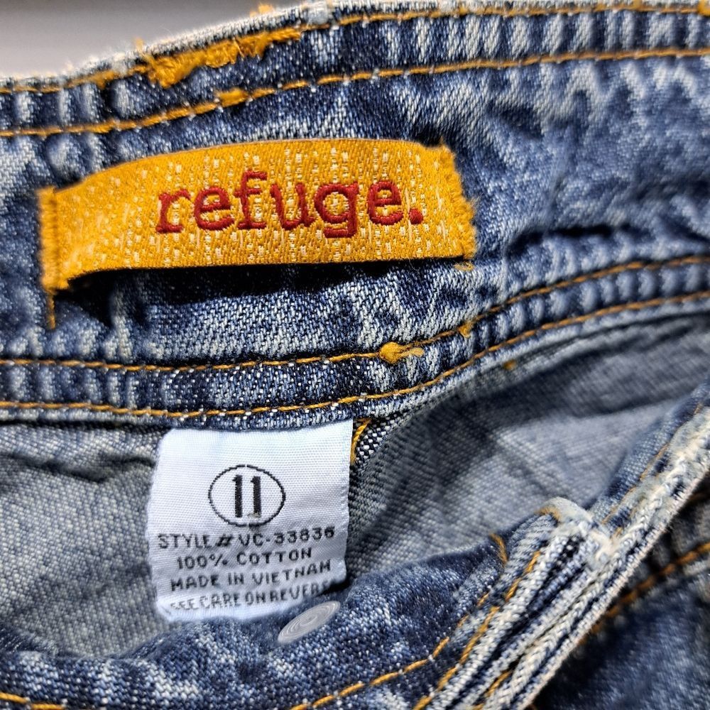 Other Refuge Y2K Cargo Cotton Distressed Wide Leg Raw Hem Jeans S Size 32" / US 10 / IT 46 - 8 Thumbnail