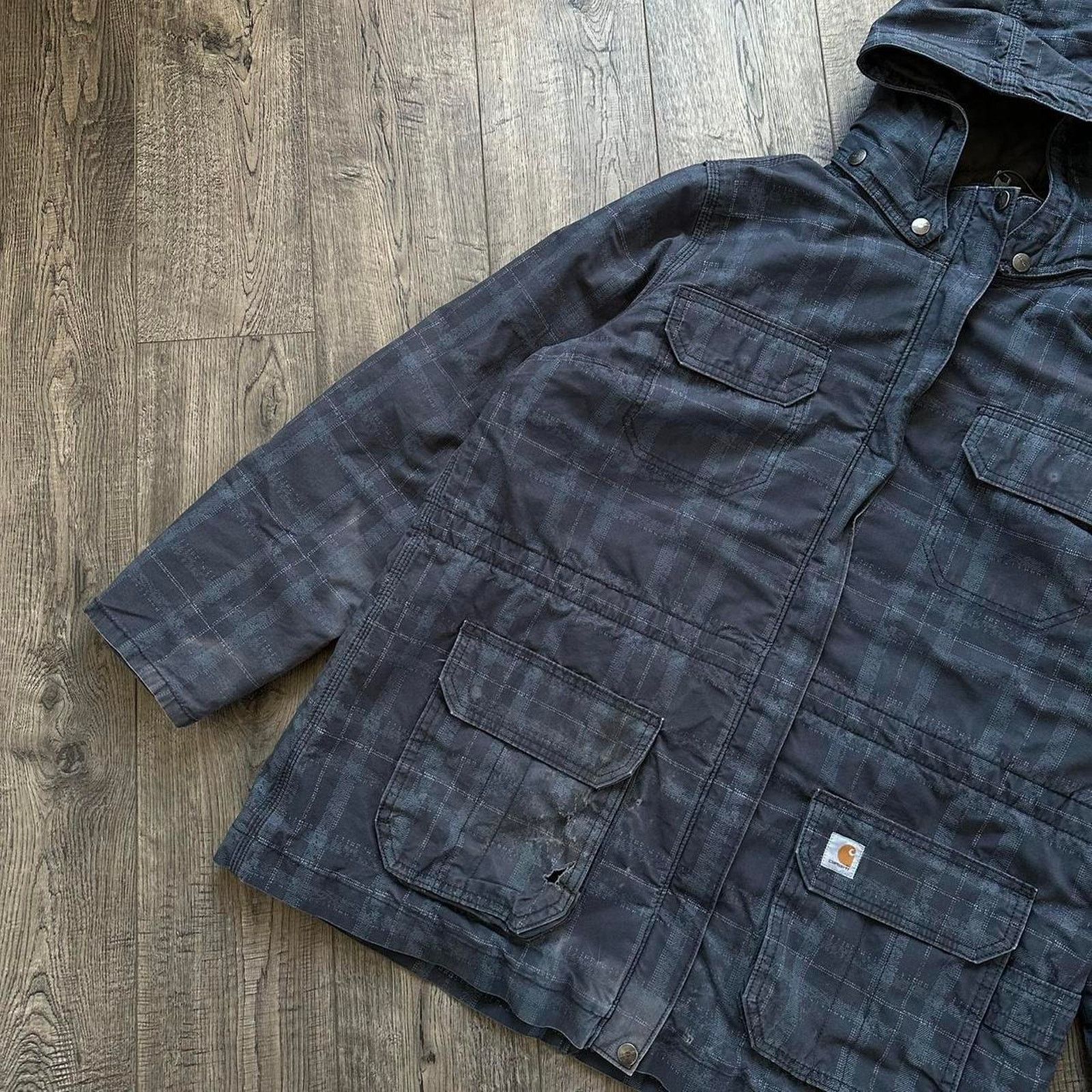 Carhartt Vintage 00s Carhartt Plaid Pocket Winter Ski Coat Jacket Size XL / US 12-14 / IT 48-50 - 2 Thumbnail