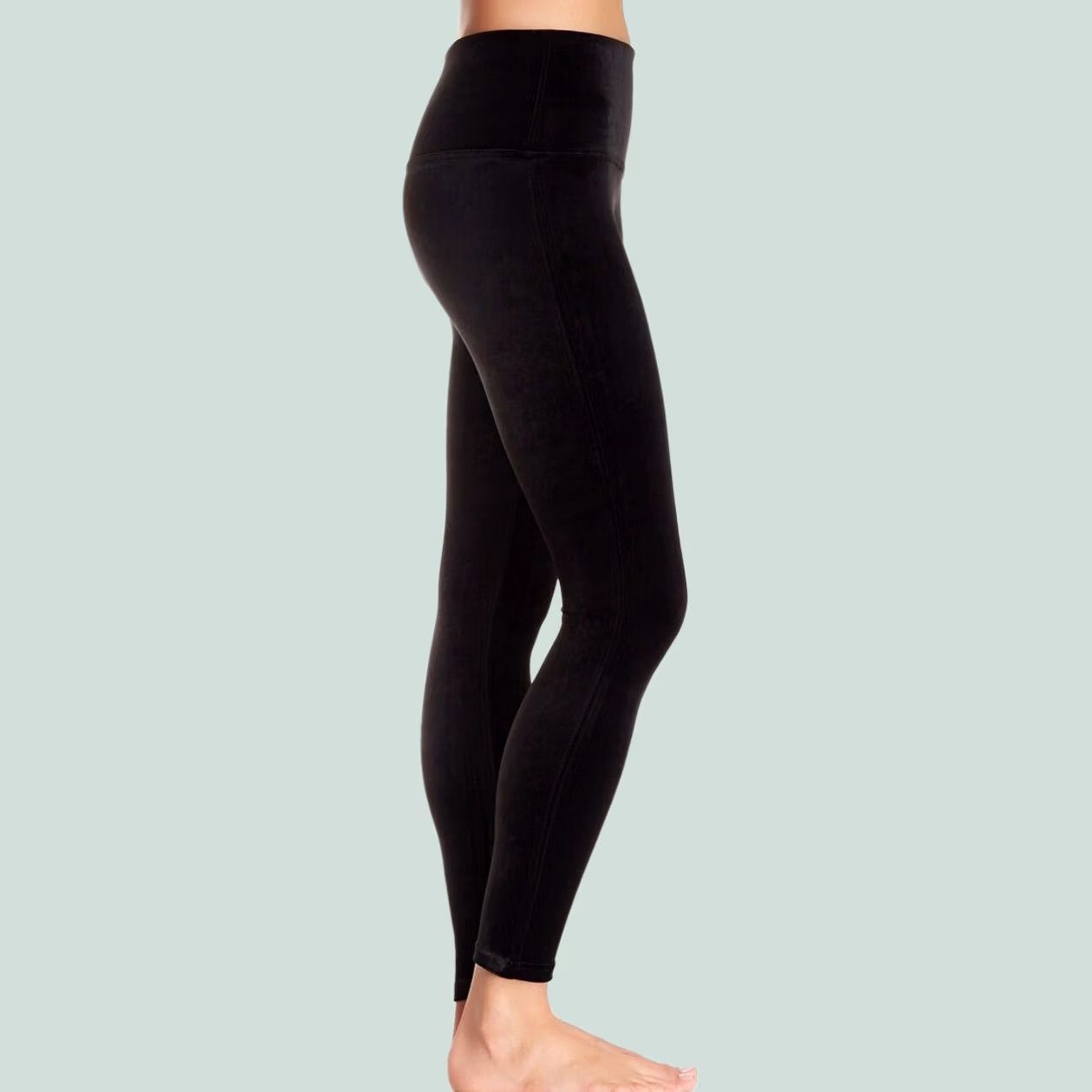 Spanx Spanx Black Velvet Leggings High Rise Stretch Party Classic Pull On Women’s Sz S Size 28" / US 6 / IT 42 - 1 Thumbnail