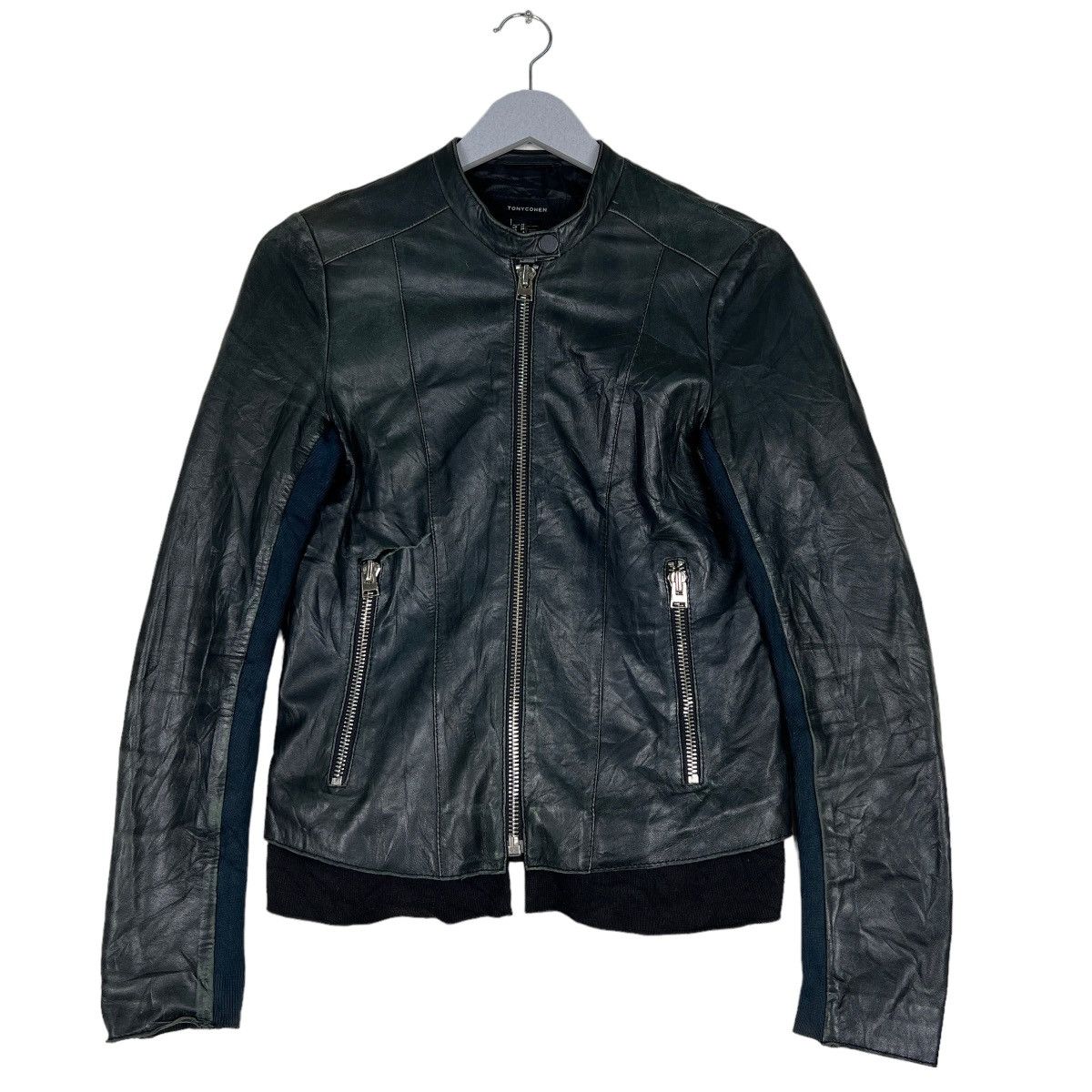 Designer 🔥 TONY COHEN LEATHER MOTO RIDER JACKET Size S / US 4 / IT 40 - 1 Thumbnail