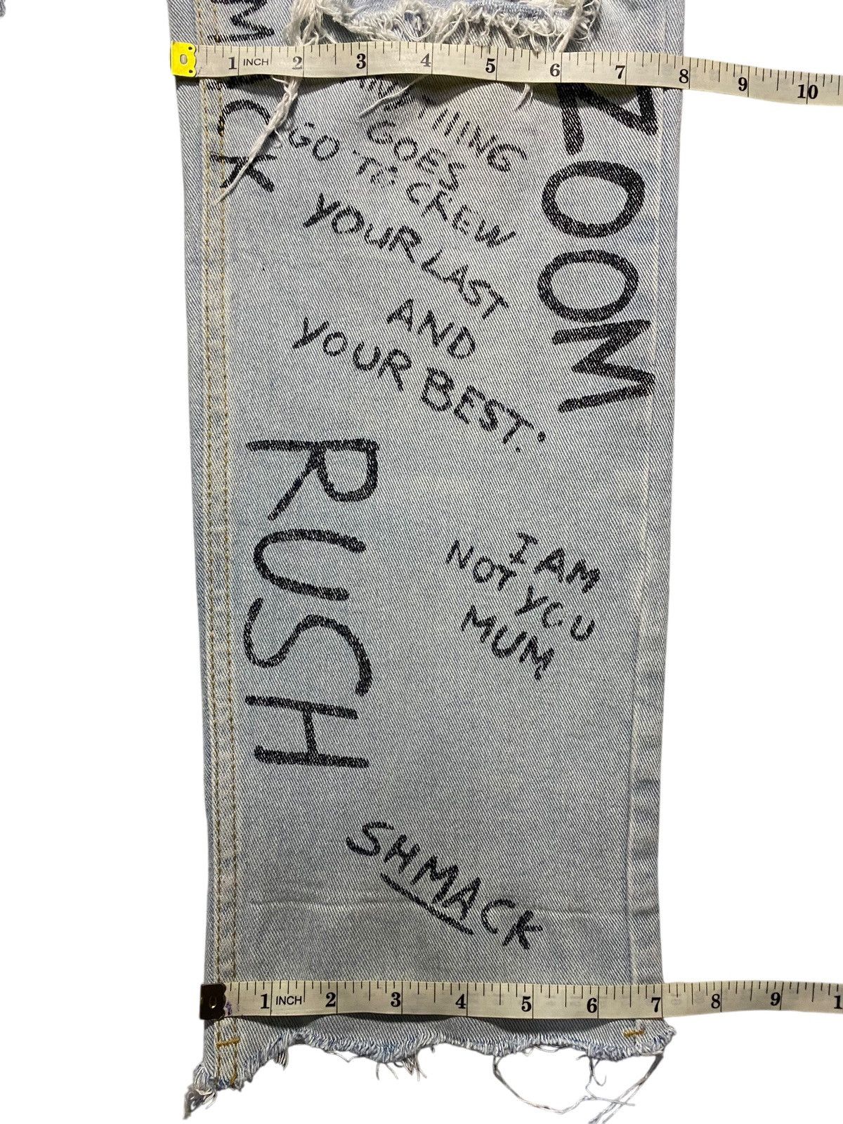 Japanese Brand Customised vintage jeans hand written slogan paint splatter Size US 31 - 14 Thumbnail