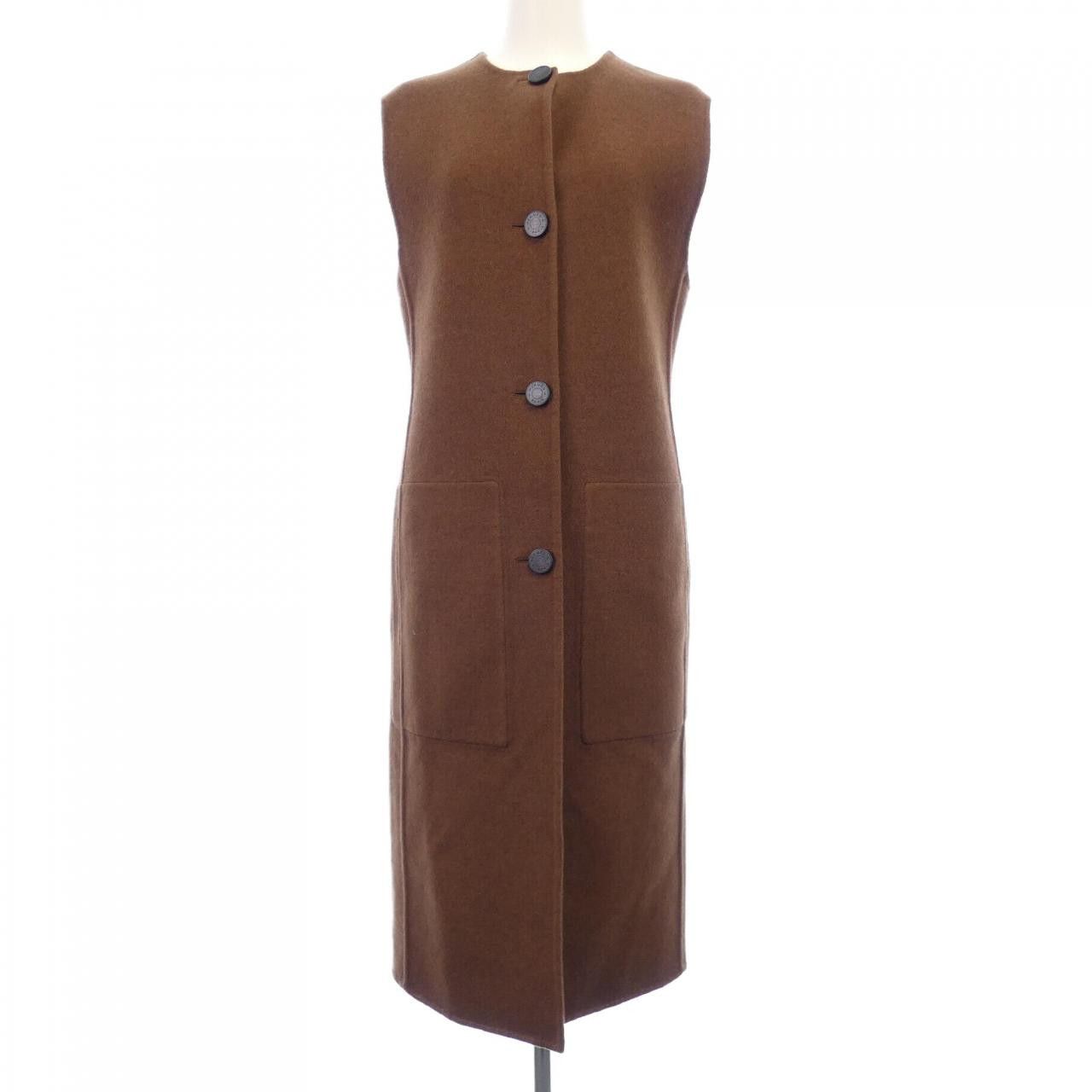 Hermes Hermes Hermes 3H0198DB Baby Cashmere Long Vest 34 Textile Tops DUTY FREE for USA Size ONE SIZE - 1 Thumbnail