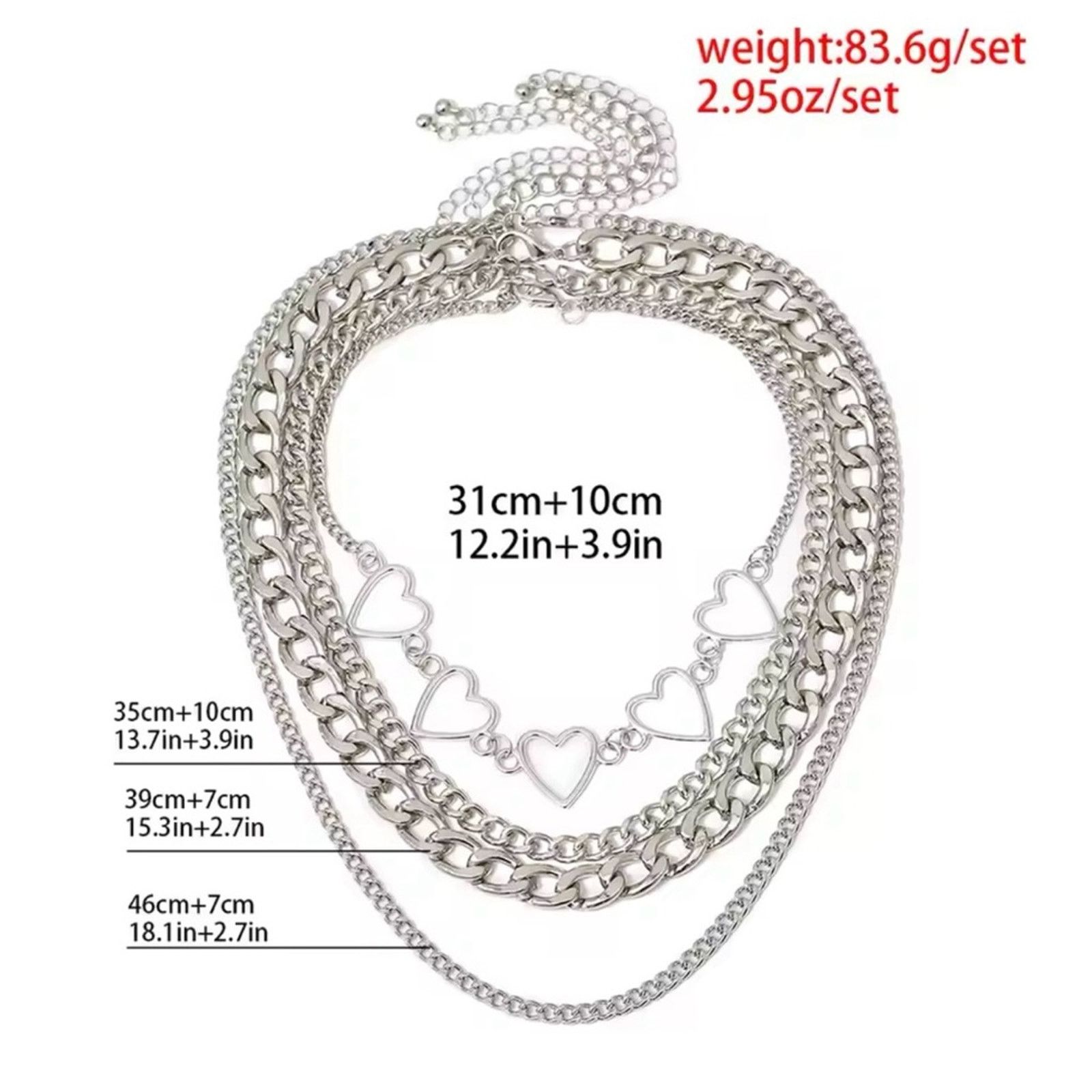 Other Vintage Heart-shape Multilevel Chain Pendant Necklace Size ONE SIZE - 5 Thumbnail