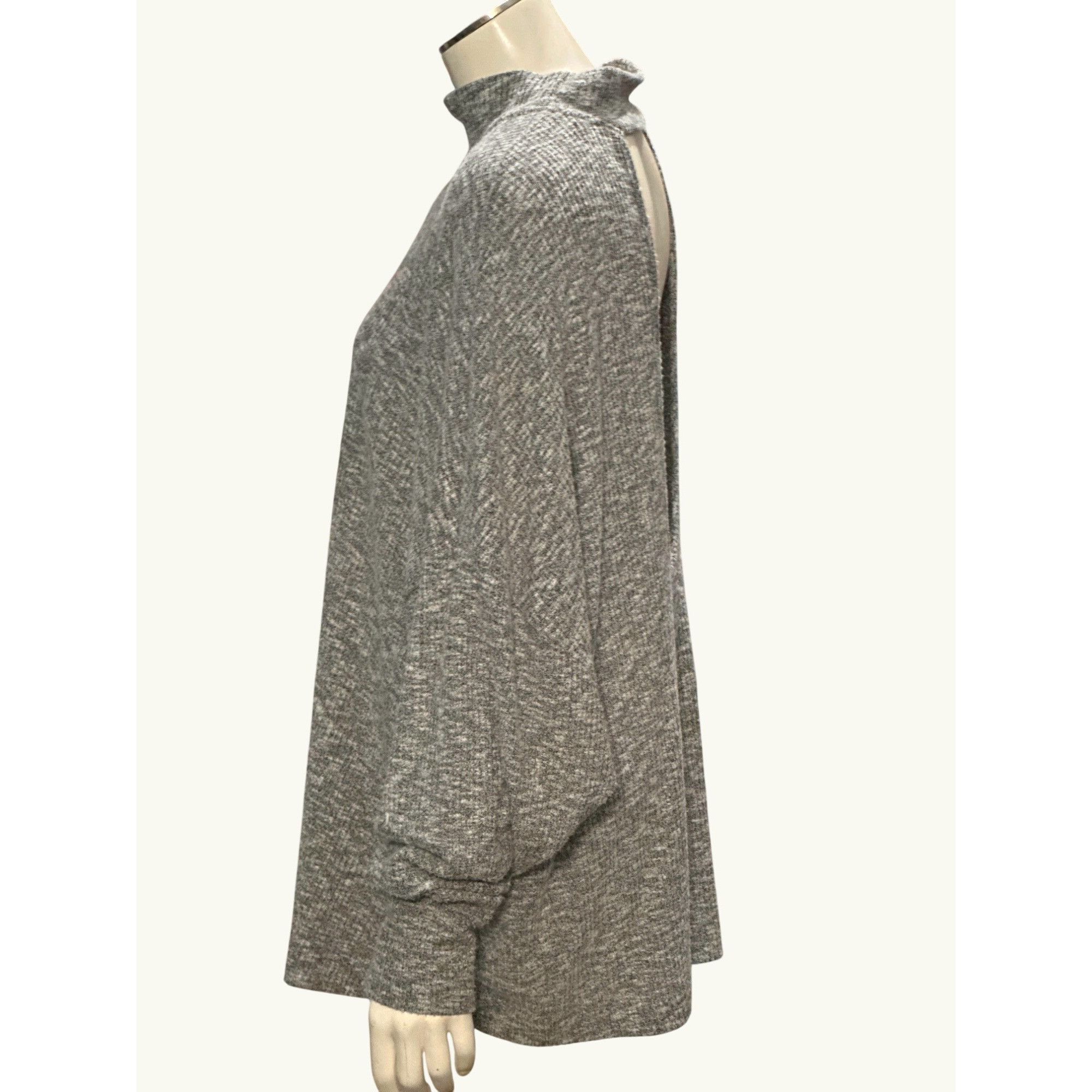 Other CCC Slash Neck Cut Out Back Gray Open Turtleneck Sweater Lar Size L / US 10 / IT 46 - 2 Thumbnail