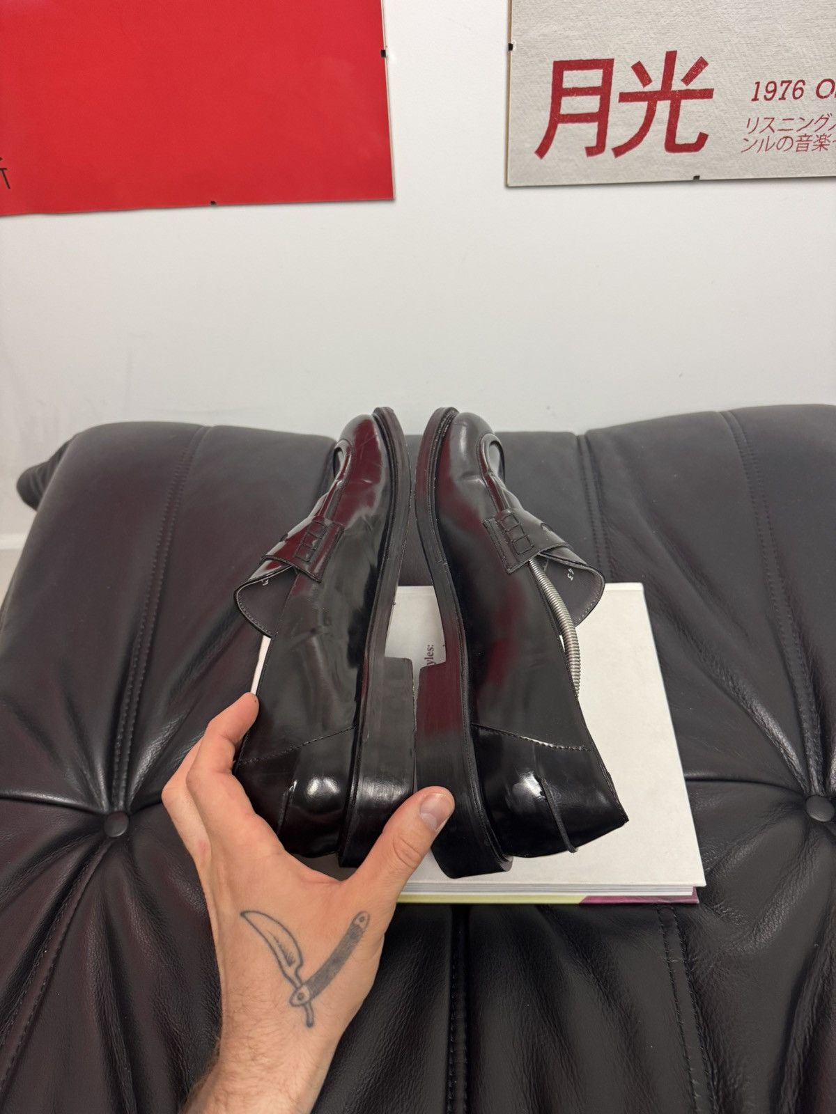 Pollini Black High Quality Leather Loafers Vintage Y2k Italy Hype Size US 9.5 / EU 42-43 - 7 Thumbnail
