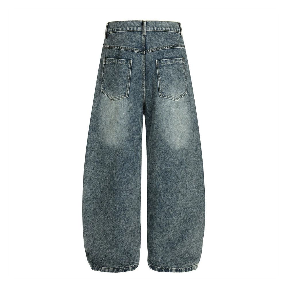Jean Men's distressed cartoon embroidered washed scimitar jeans Size US 32 / EU 48 - 2 Thumbnail