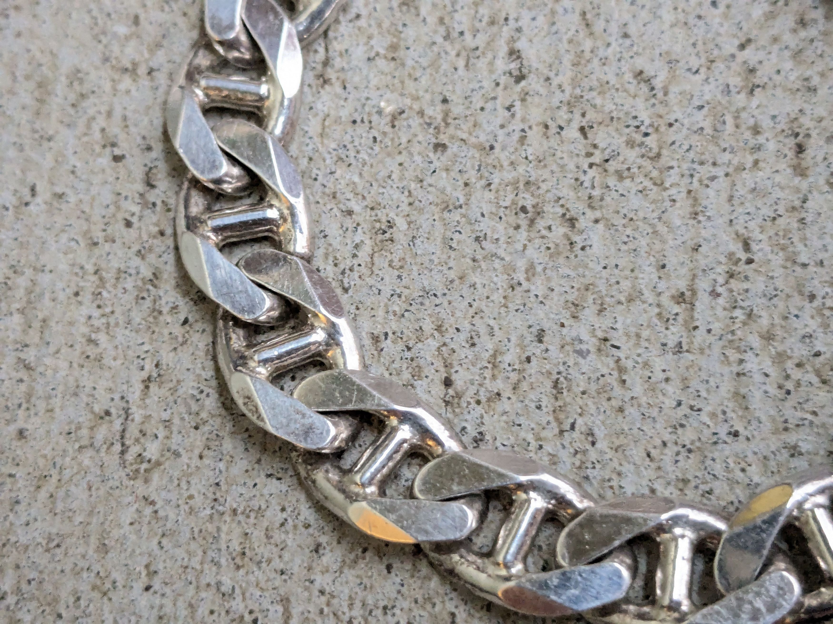 Jewelry Vintage Sterling Silver Bracelet Mariner Chunky Thick Punk Size ONE SIZE - 6 Thumbnail