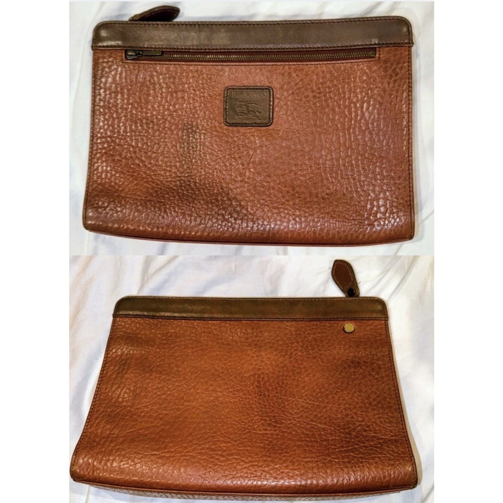 Burberry Burberry Leather Business Clutch Brown Vintage Portfolio Bag Size ONE SIZE - 1 Thumbnail