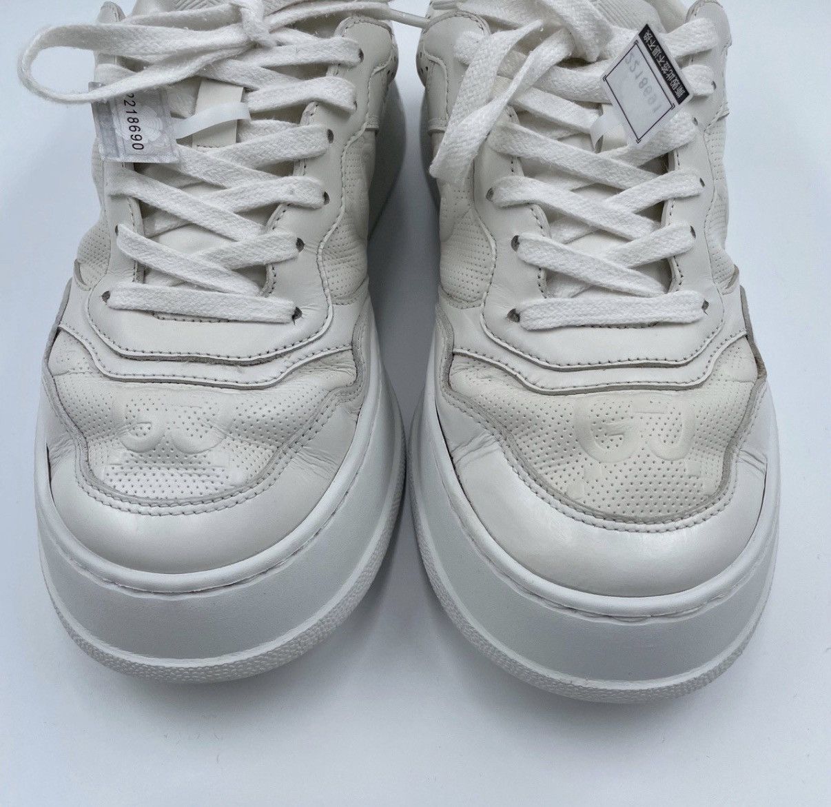 Gucci Gucci/White GG Embossed Cookie Sneakers K12 Size US 8.5 / IT 38.5 - 3 Thumbnail