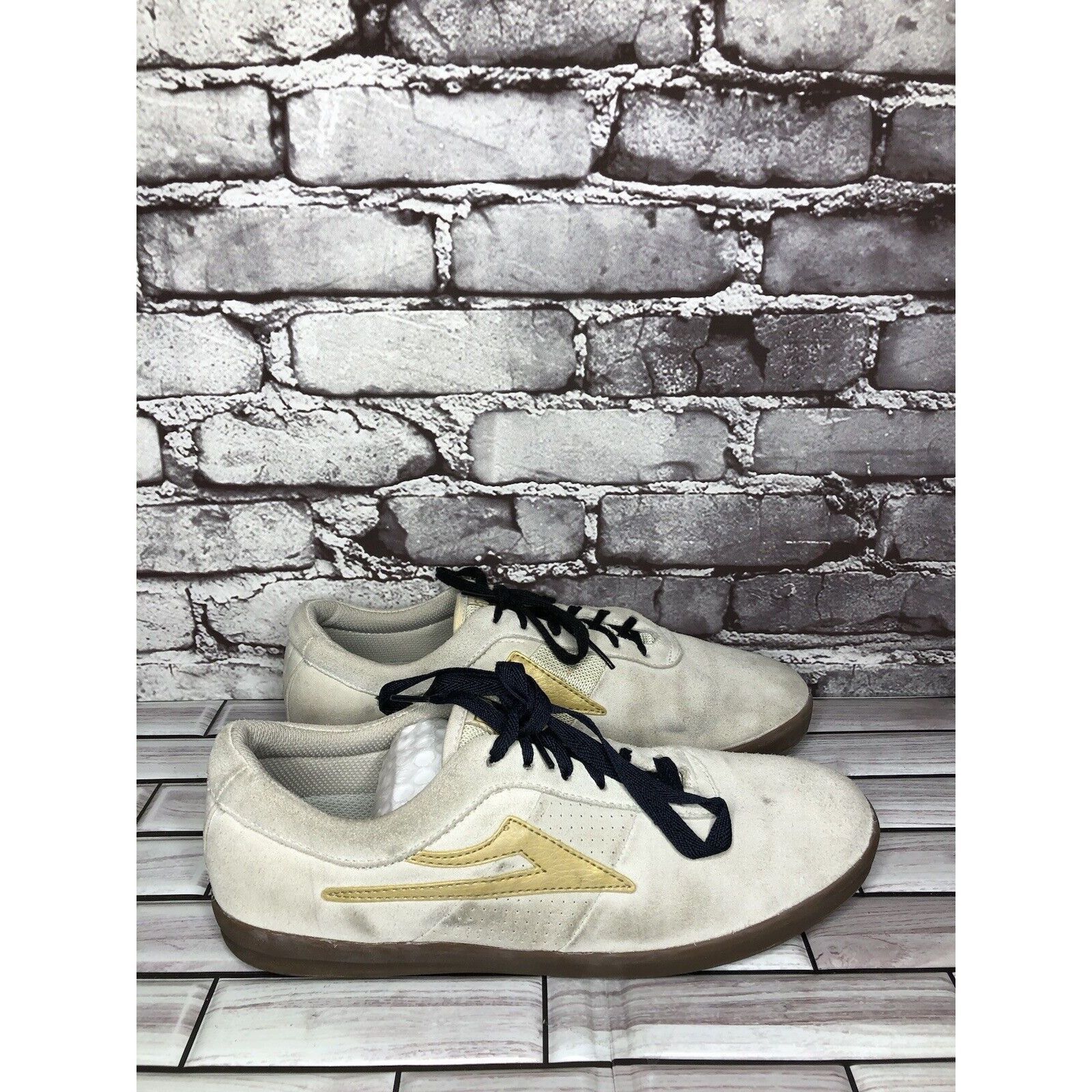 Lakai Lakai Cambridge Beige Suede Blue Tan Fabric Low Lace Up Snea Size US 11 / EU 44 - 11 Thumbnail