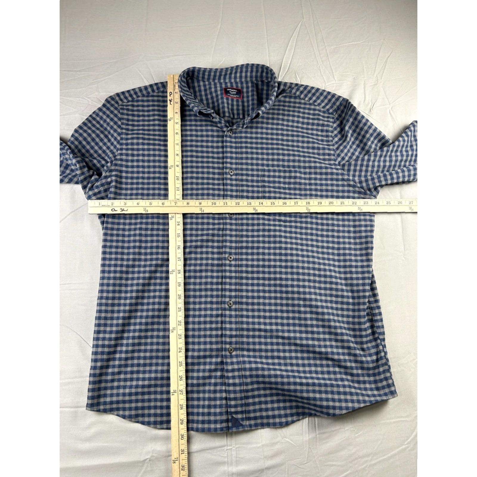 UNTUCKit UNTUCKit Shirt Mens 2XL Blue Check Bergstrom Stretch Long Sleeve Button Up Size US XXL / EU 58 / 5 - 4 Thumbnail
