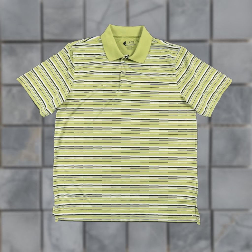 Izod VINTAGE IZOD Polo Shirt Men’s Large Green Short Sleeve Striped Adult (Golf) Mens Size US L / EU 52-54 / 3 - 1 Thumbnail