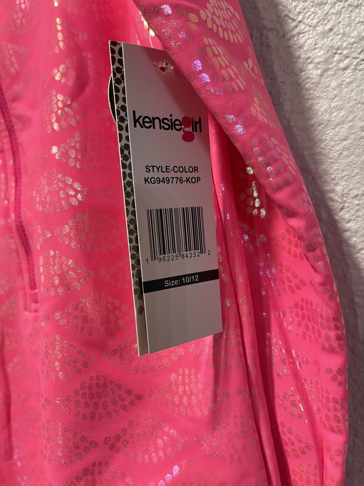 Other Girls' Kensiegirl Long Sleeve Pink Metallic One-Piece Swimsu Size ONE SIZE - 3 Thumbnail