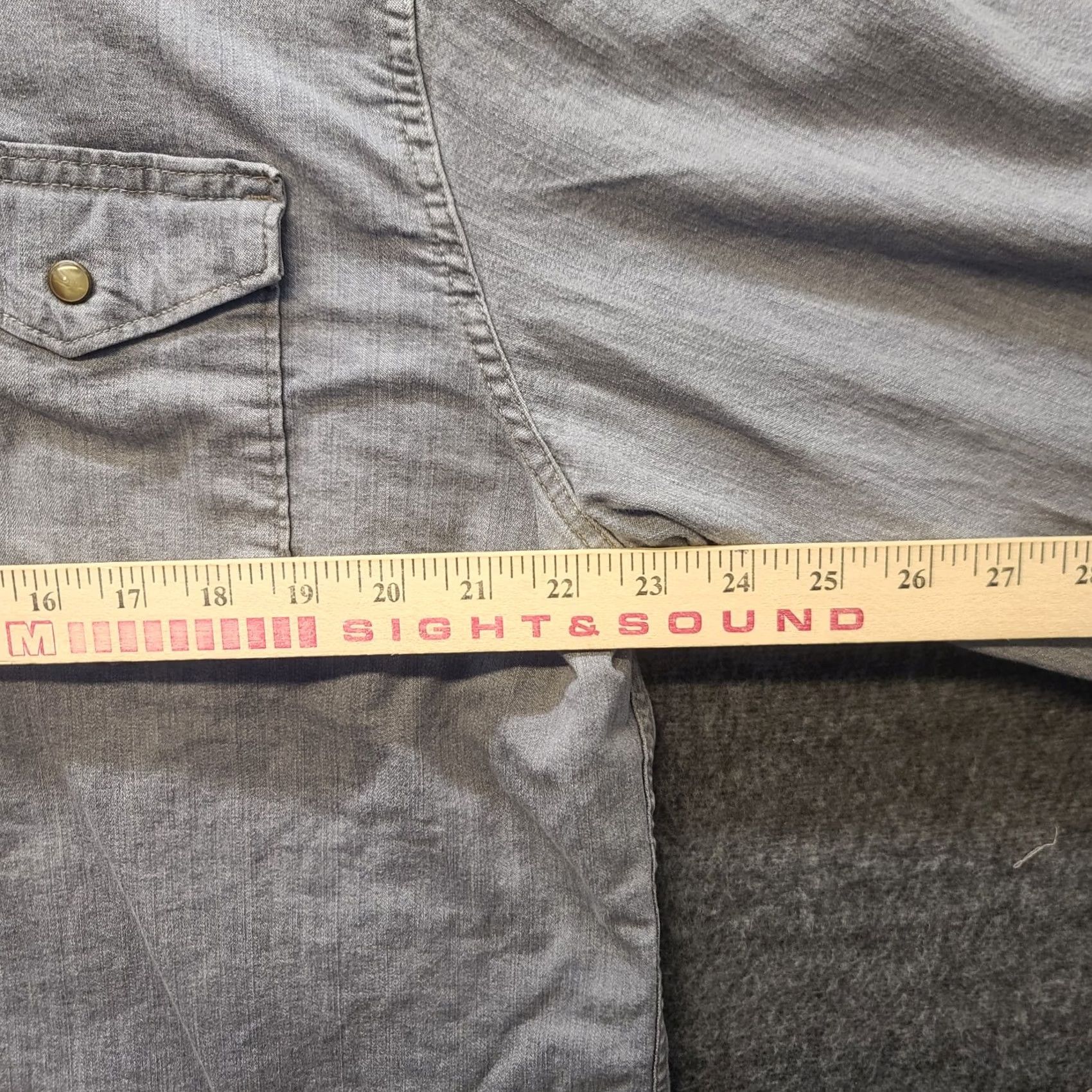 Wrangler Wrangler Chambray Shirt Mens 2XL Regular Fit Pearl Snap Long Sleeve Workwear Size US XXL / EU 58 / 5 - 5 Thumbnail