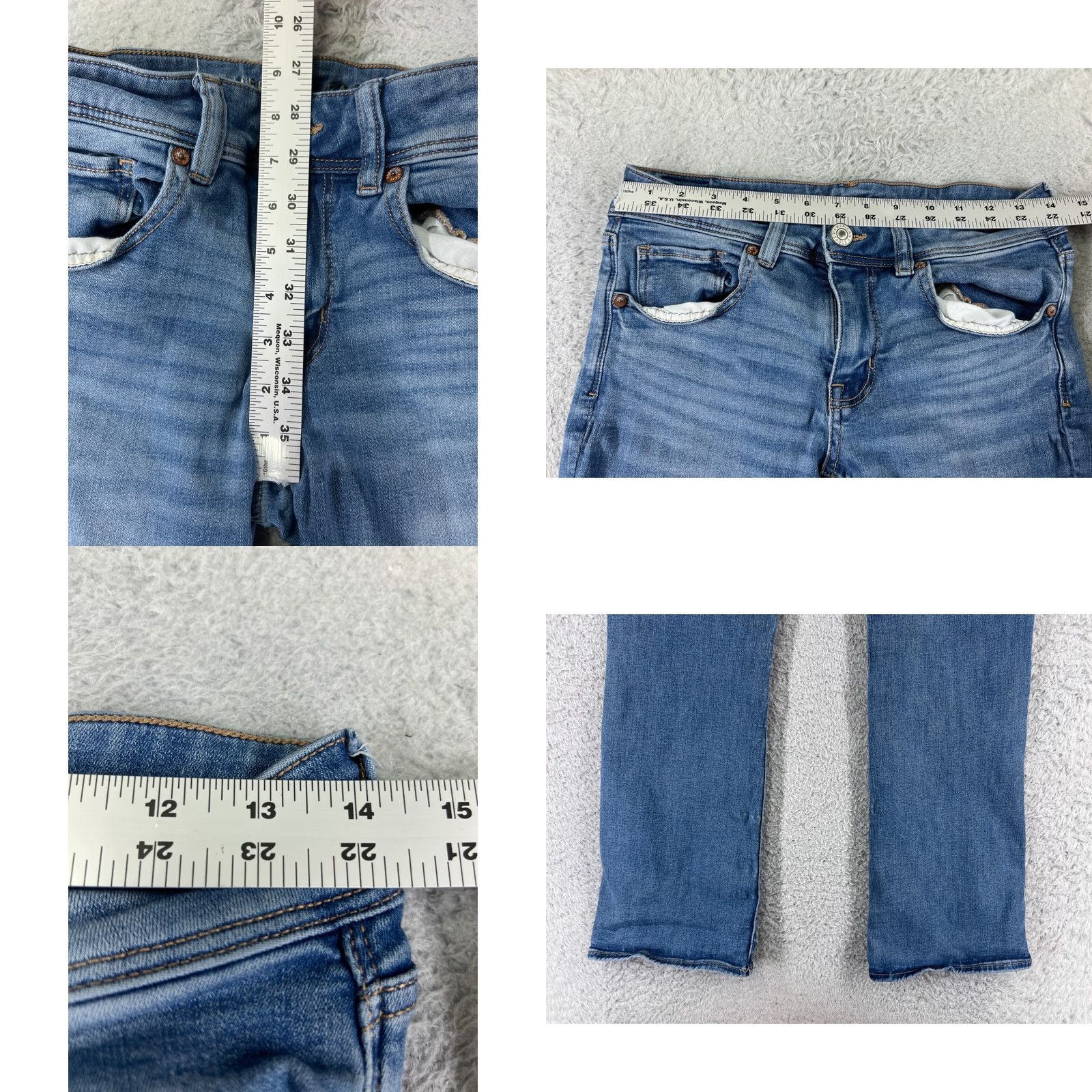 American Eagle Outfitters American Eagle Outfitters Jeans Womens 6 Blue Denim Bootcut Cotton Blend Stretch Distressed 5-Pocket Regular Inseam 29in Blue Mens Womens Girls Size 28" / US 6 / IT 42 - 9 Thumbnail