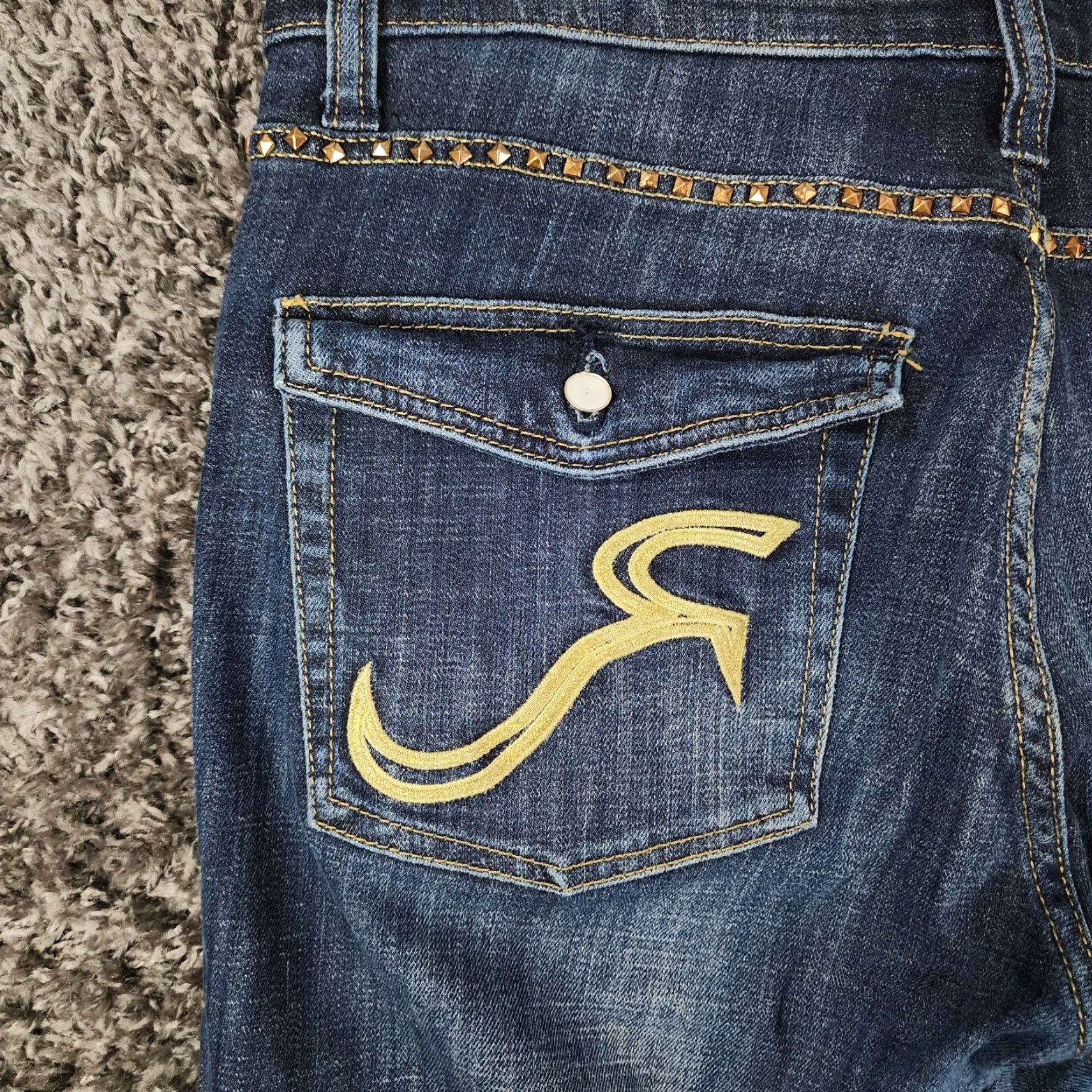 Vintage ROCK & REPUBLIC Womens Distressed Bootcut Jeans Size 12 Blue Size 34" / US 12 / IT 48 - 7 Thumbnail