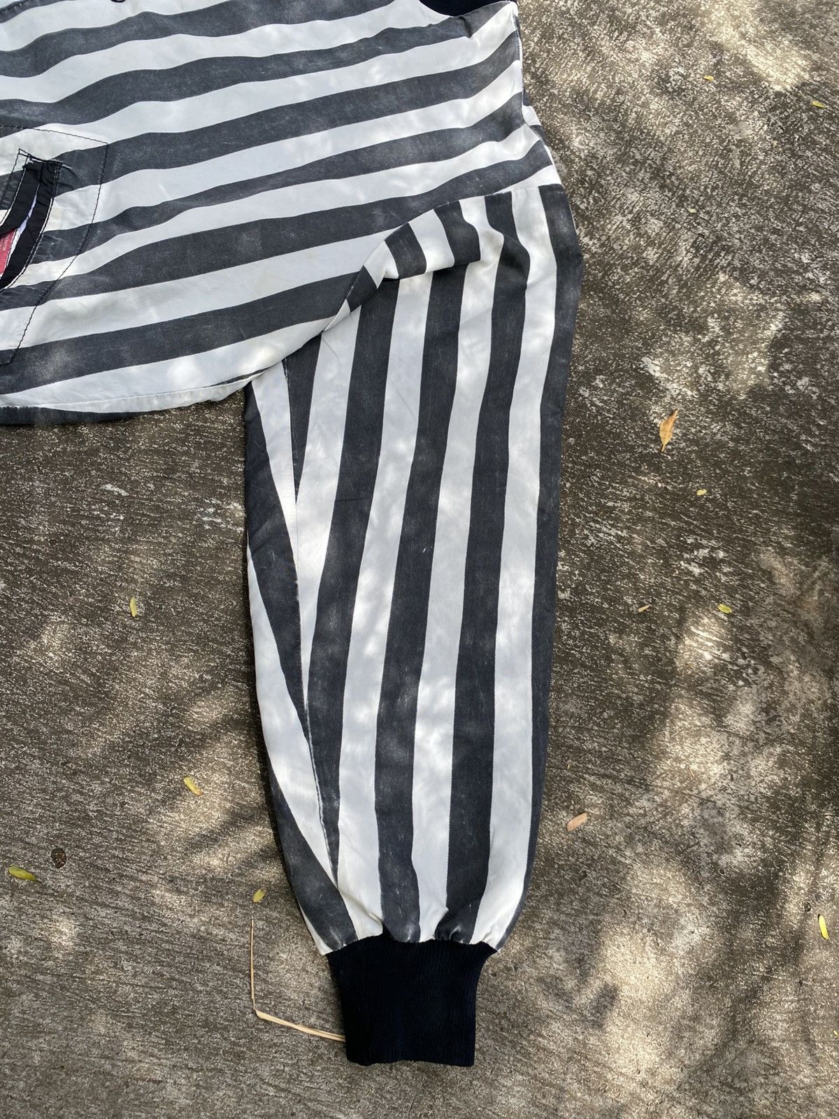 Vintage NFIOA Black and White Striped Bomber Jacket. Size US XL / EU 56 / 4 - 7 Thumbnail
