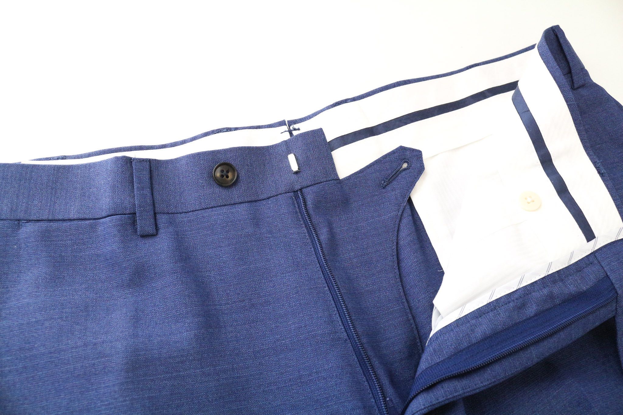 Suitsupply UK44R Blue Wool Pleated Front Trousers 76143 Size 44R - 3 Thumbnail