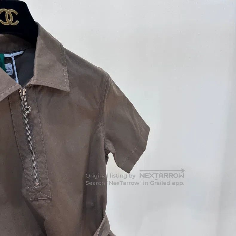 Hermes Hermes Elephant Grey Workwear Short Sleeve Dress Size XS / US 0-2 / IT 36-38 - 4 Thumbnail