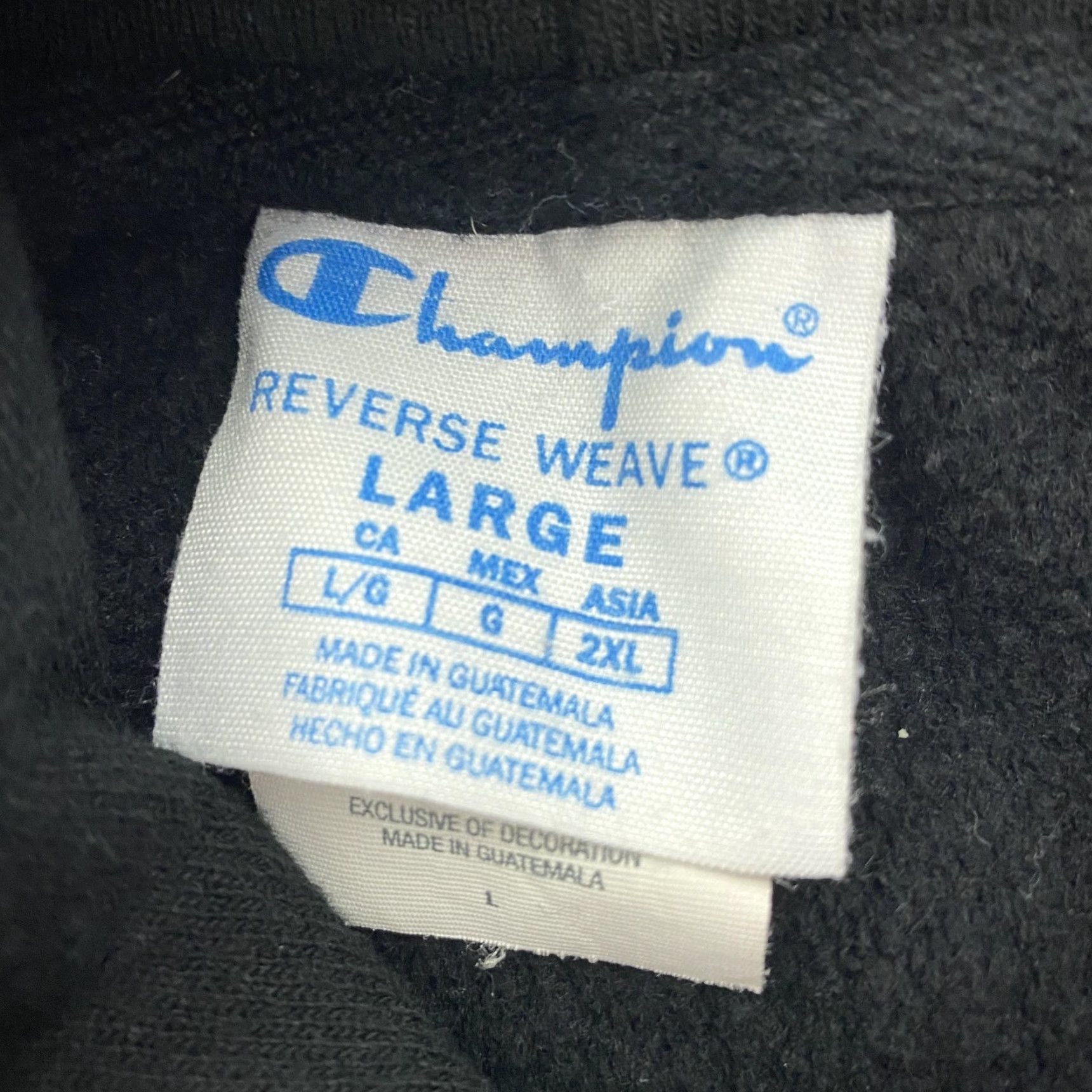 Champion VINTAGE Champion Reverse Weave Hoodie Mens Large Black Athletics Graphic Logo Pullover Size US L / EU 52-54 / 3 - 7 Thumbnail