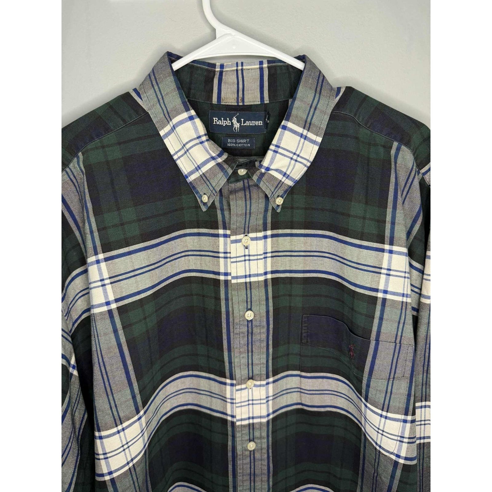 Ralph Lauren Ralph Lauren Plaid Button-Down Big Shirt Green Men's XXL Size US XXL / EU 58 / 5 - 2 Thumbnail