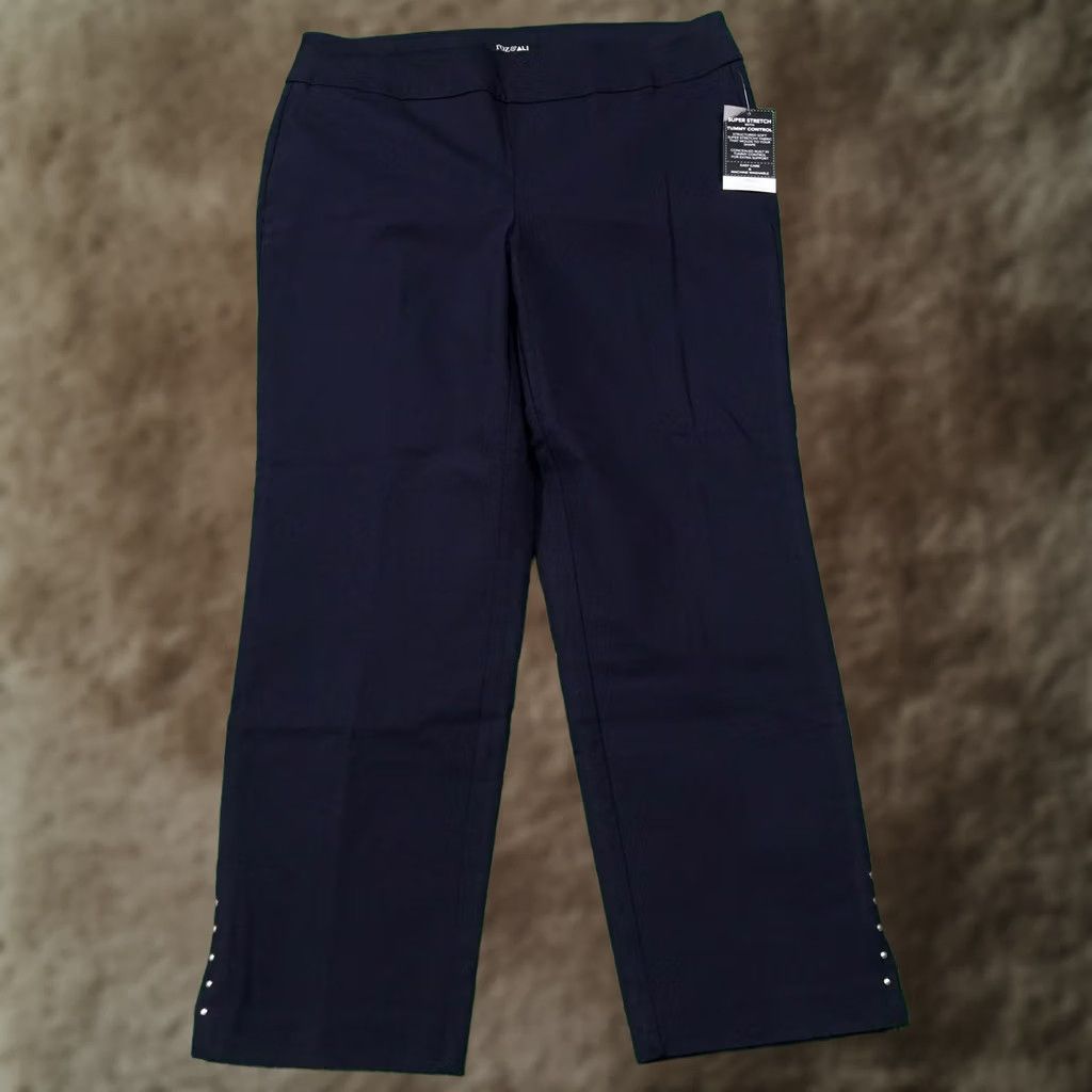 Vintage Roz & Ali Plus Women Pants Navy Blue Ponte Style Size 36" / US 14 / IT 50 - 1 Thumbnail