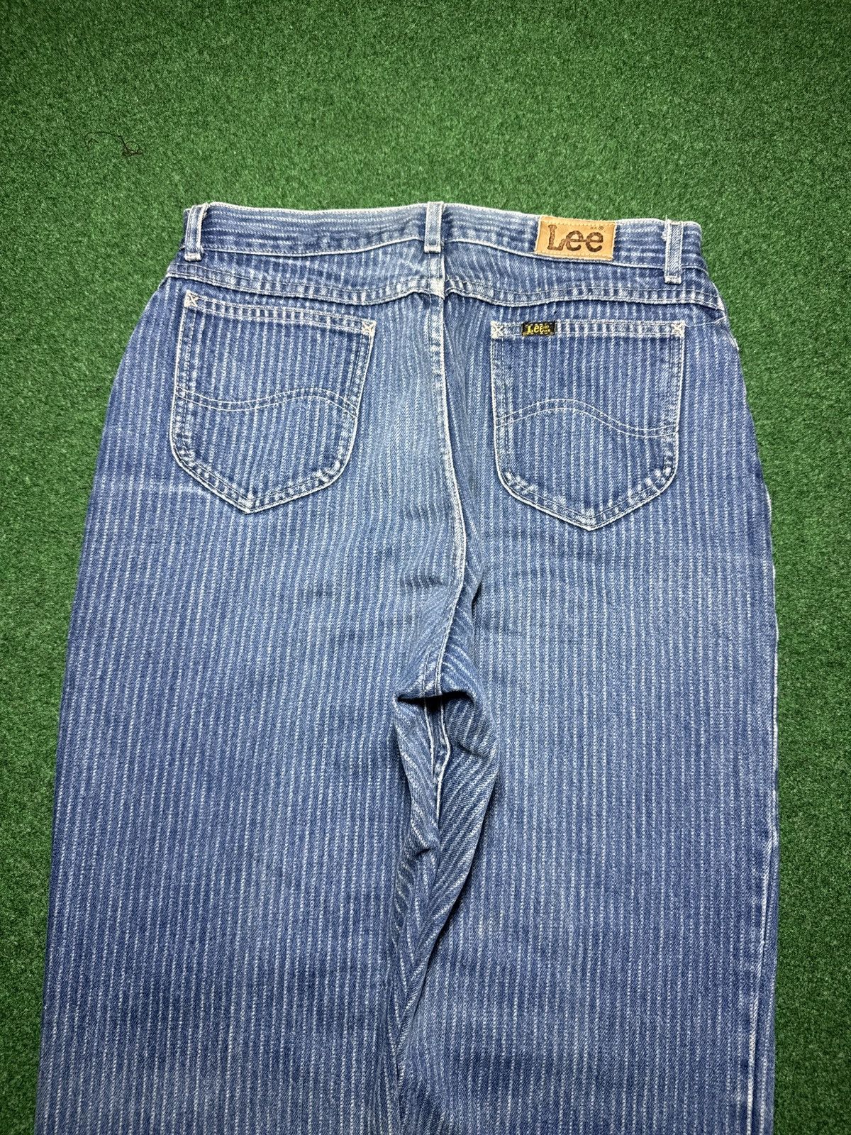Lee Vintage 80s Lee Railroad Pinstripe 32x34 High Waisted Jeans Size 40" / US 18 - 2 Thumbnail