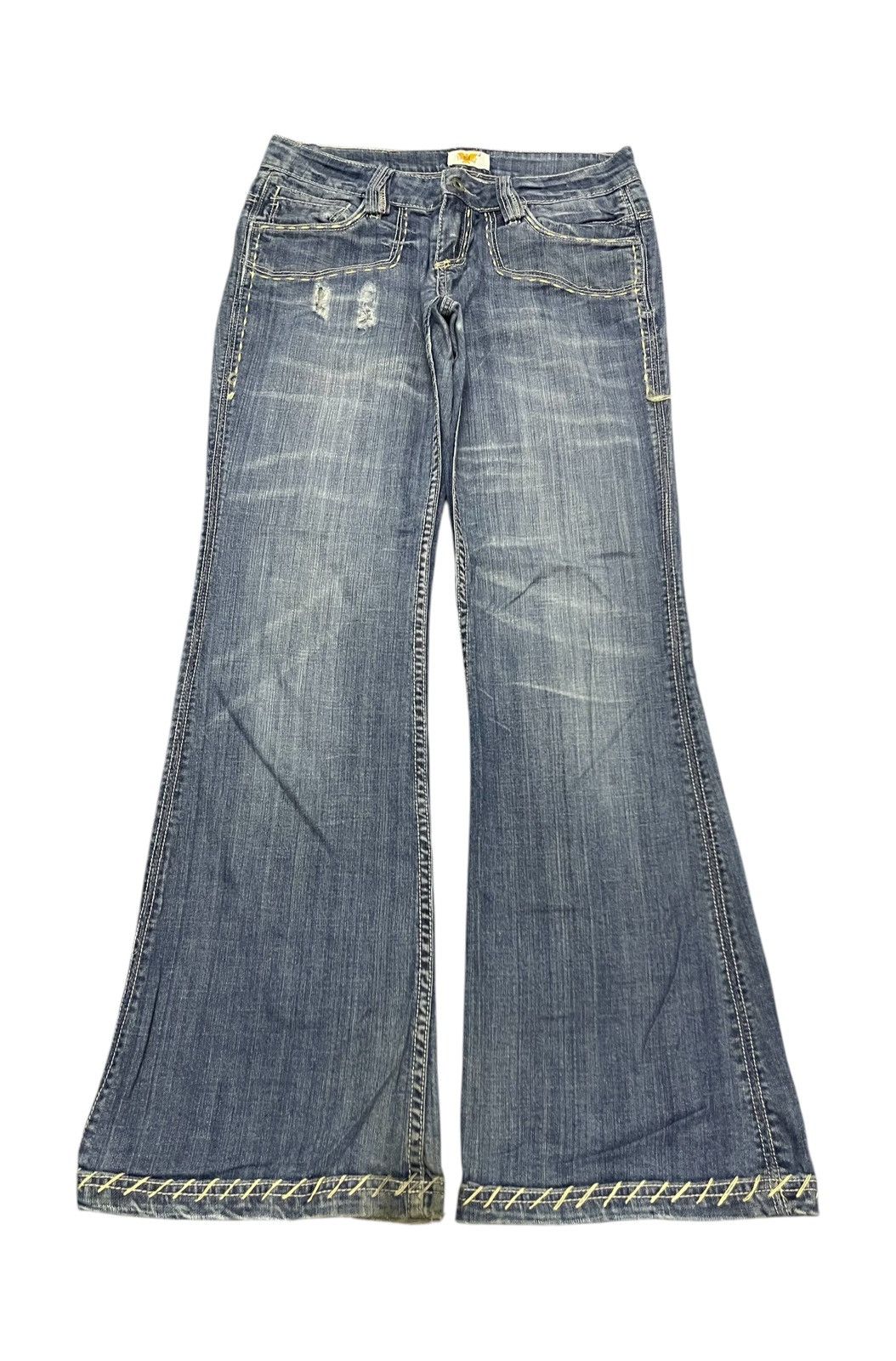 Antik Denim 90s ANTIK DENIM DISTRESSED FLARE JEANS Size US 29 - 2 Thumbnail
