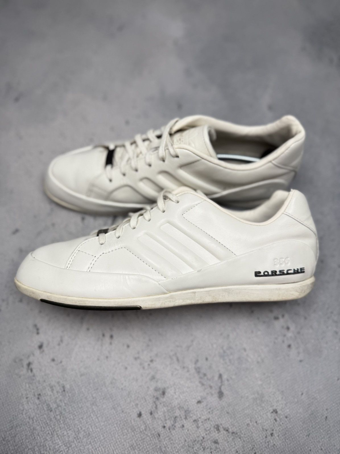 Adidas × Porsche Design Vintage Adidas Porsche Design 356 White Leather Sneakers 00s Size US 10 / EU 43 - 2 Thumbnail