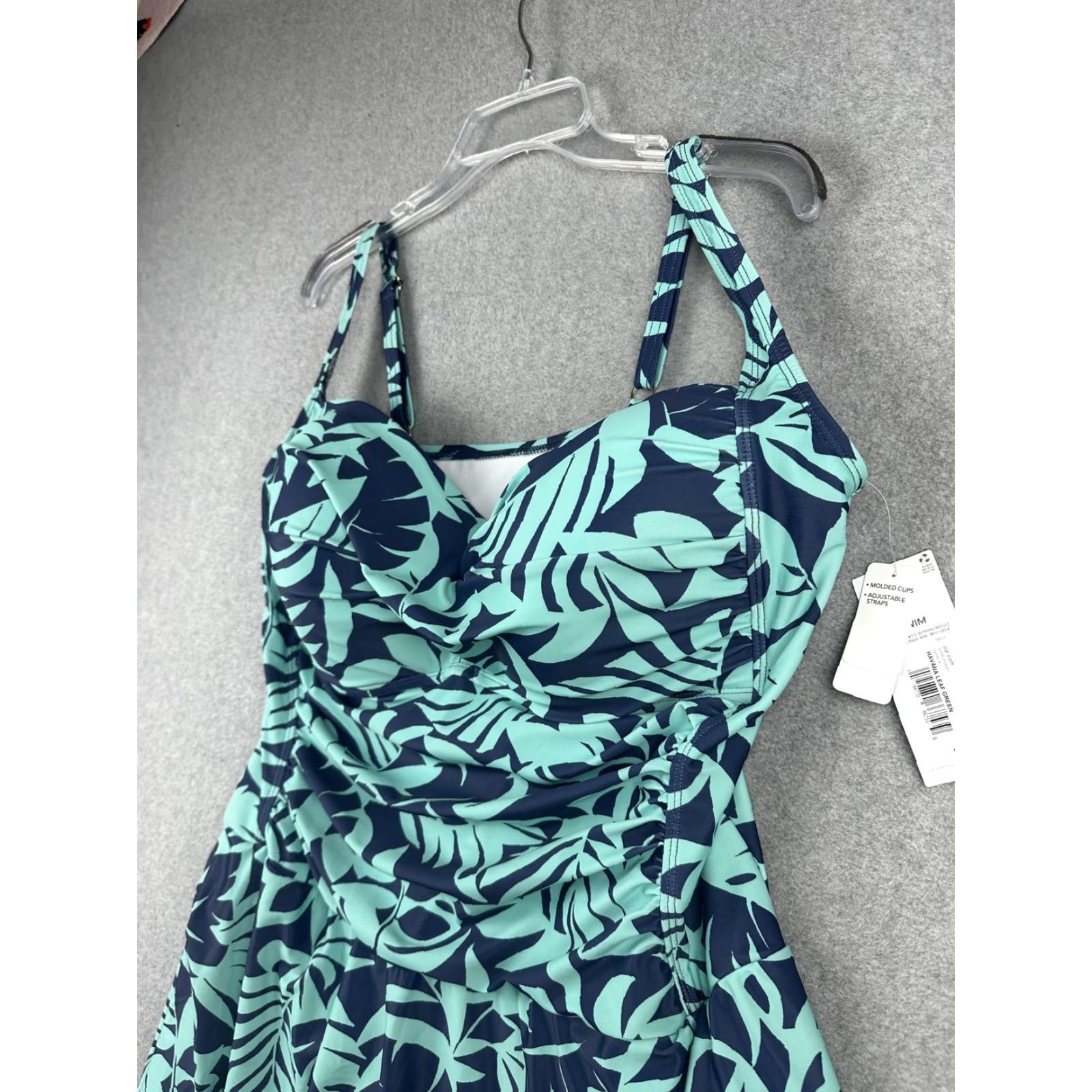 Liz Claiborne Liz Claiborne Swimdress Womens 22W Green Havana Leaf One Piece Plus Size 3XL / US 20-22 - 4 Thumbnail