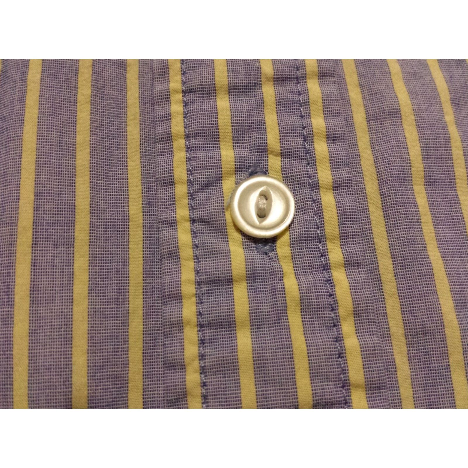 Banana Republic Banana Republic Shirt Mens Large L/S Button-Front 100% Cotton Blue Striped Shirt Size US L / EU 52-54 / 3 - 3 Thumbnail