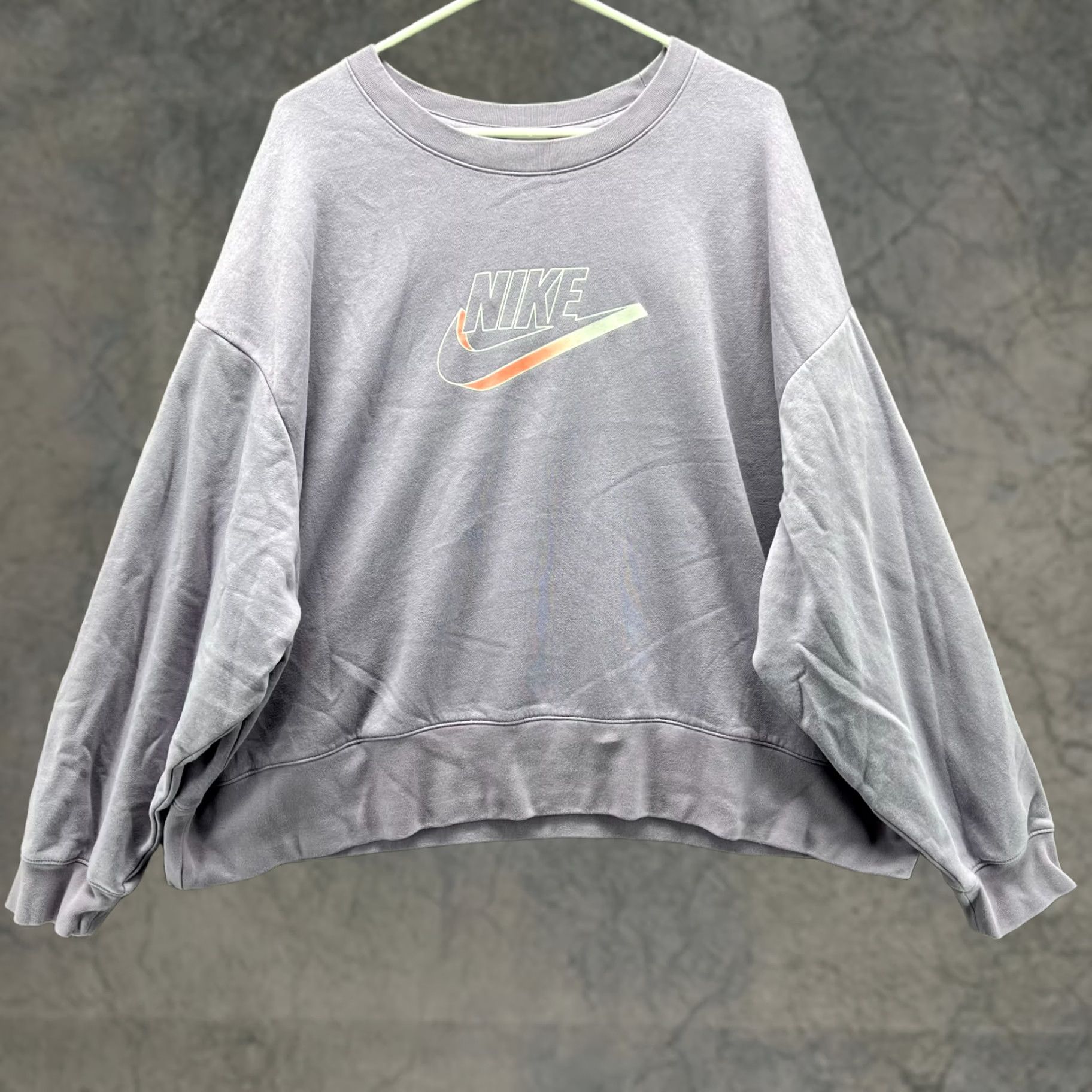 Nike VINTAGE Nike Sweater Womens 3X Purple Crewneck Pullover Swoosh Sportswear Fleece Crop - Logo Size XXL / US 16-18 / IT 52-54 - 1 Thumbnail